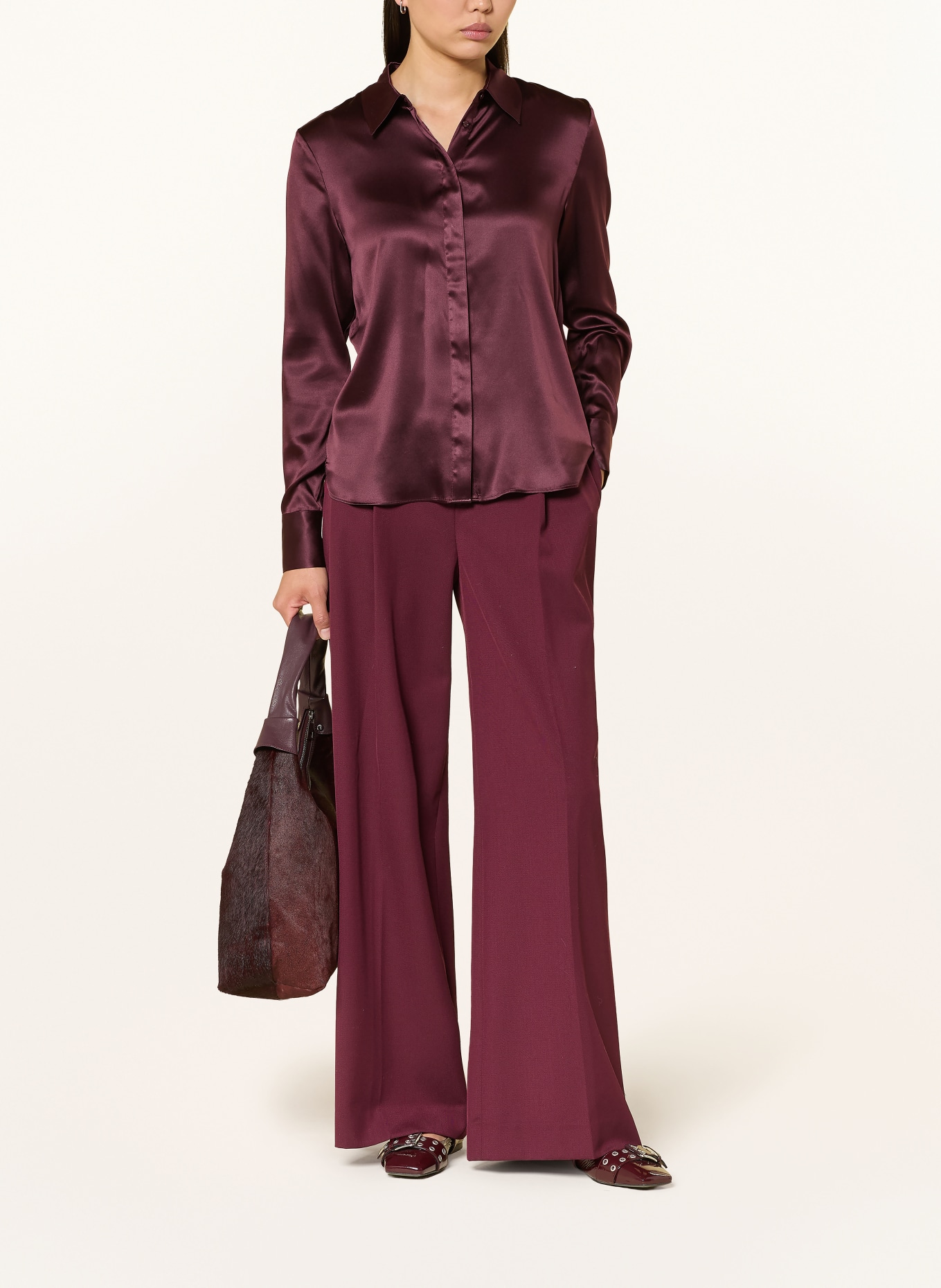 darling harbour Hedvábná košile: deep merlot