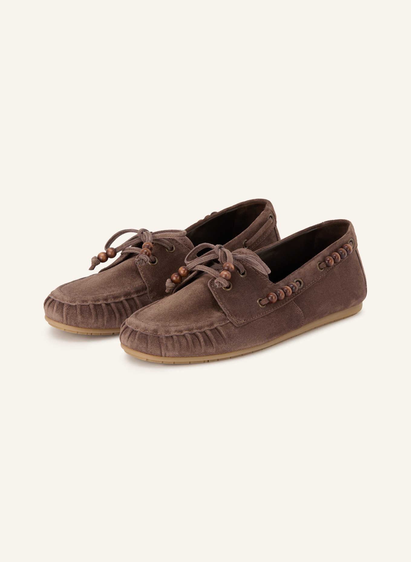 KENNEL & SCHMENGER DROP moccasins with decorative beads: DARK BROWN
