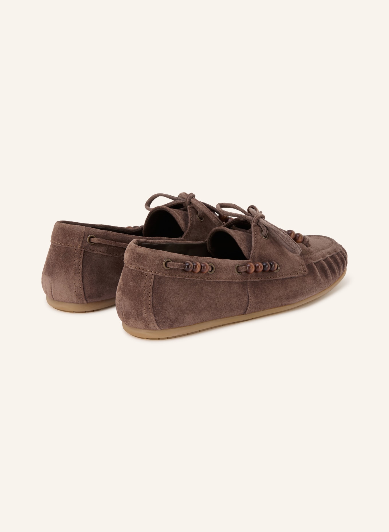 KENNEL & SCHMENGER DROP moccasins with decorative beads: DARK BROWN