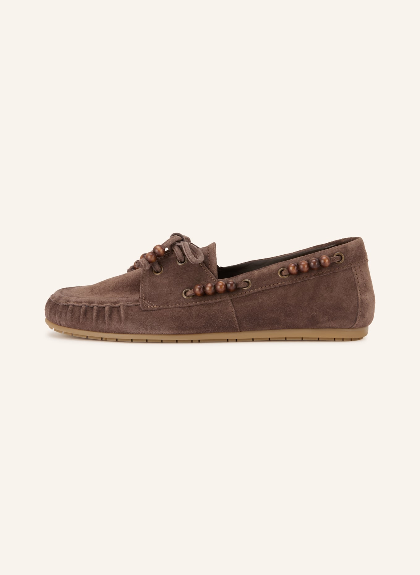 KENNEL & SCHMENGER DROP moccasins with decorative beads: DARK BROWN