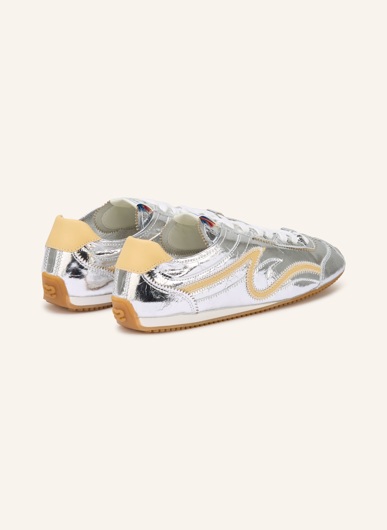 SANDRO Sneaker: SILBER / COGNAC