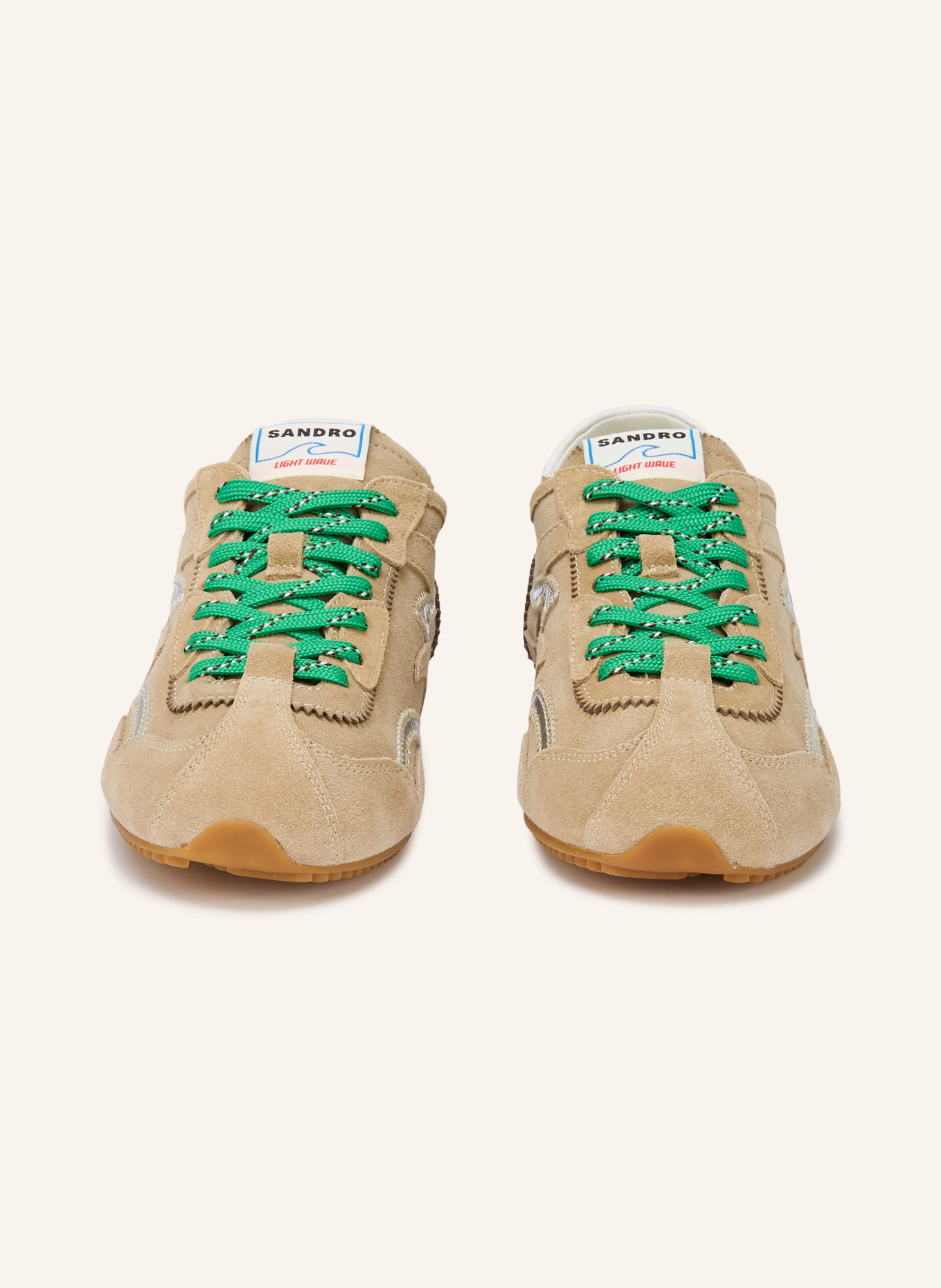SANDRO trampki: BEŻOWY / SREBRNY / BIAŁY