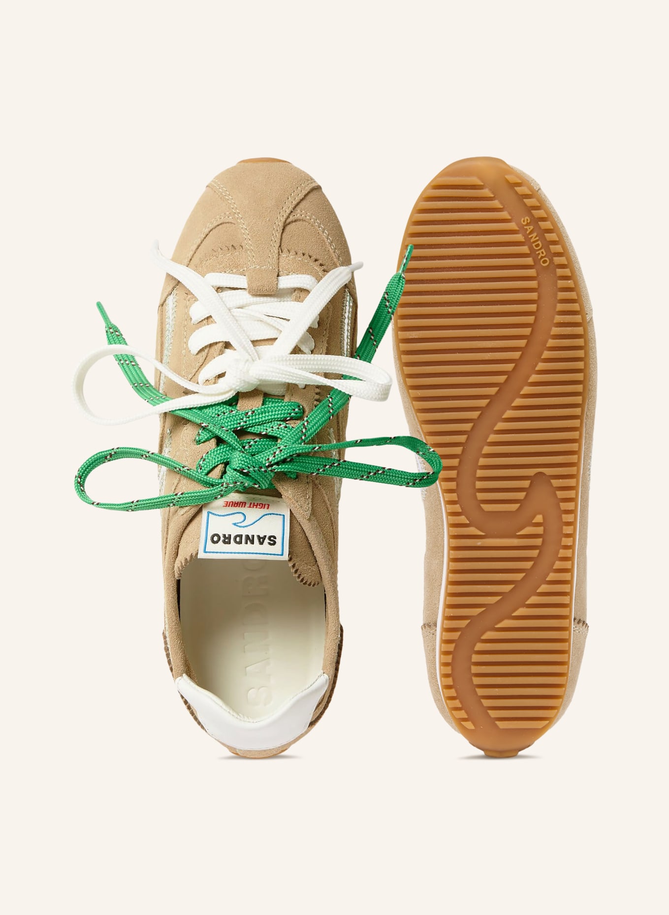 SANDRO trampki: BEŻOWY / SREBRNY / BIAŁY