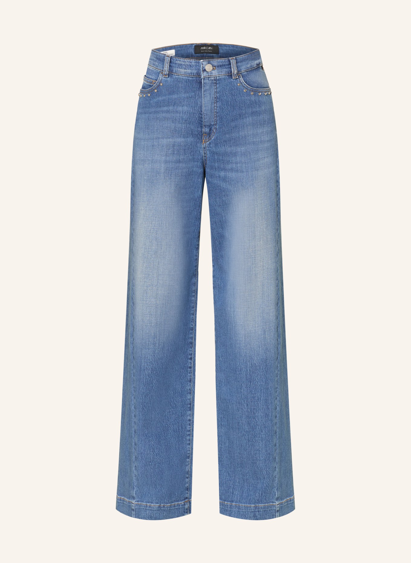 MARC CAIN Wide Leg Jeans WARRI mit Nieten: 353 blue denim