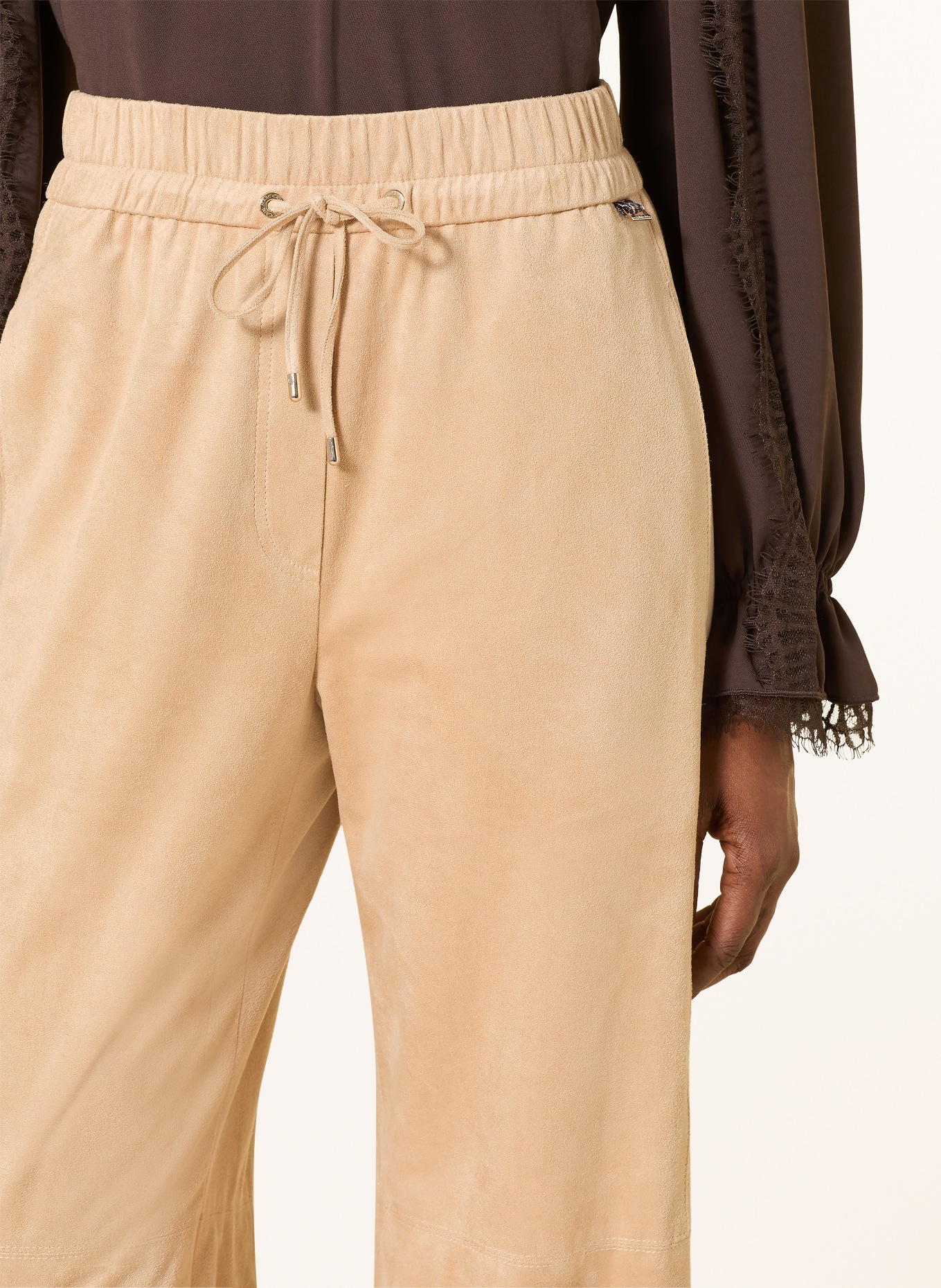 MARC CAIN Hose RANCHI in Lederoptik: 610 light stone