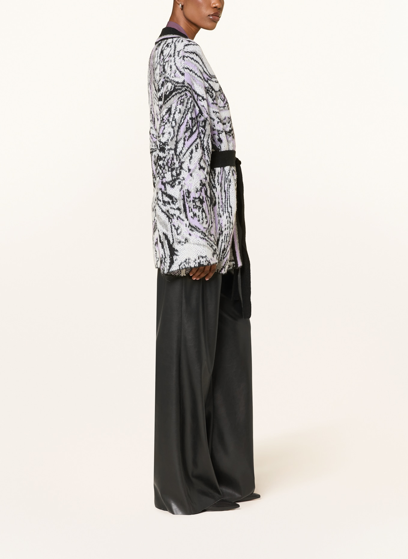 MARC CAIN Broek WARRI in leerlook: 900 black new