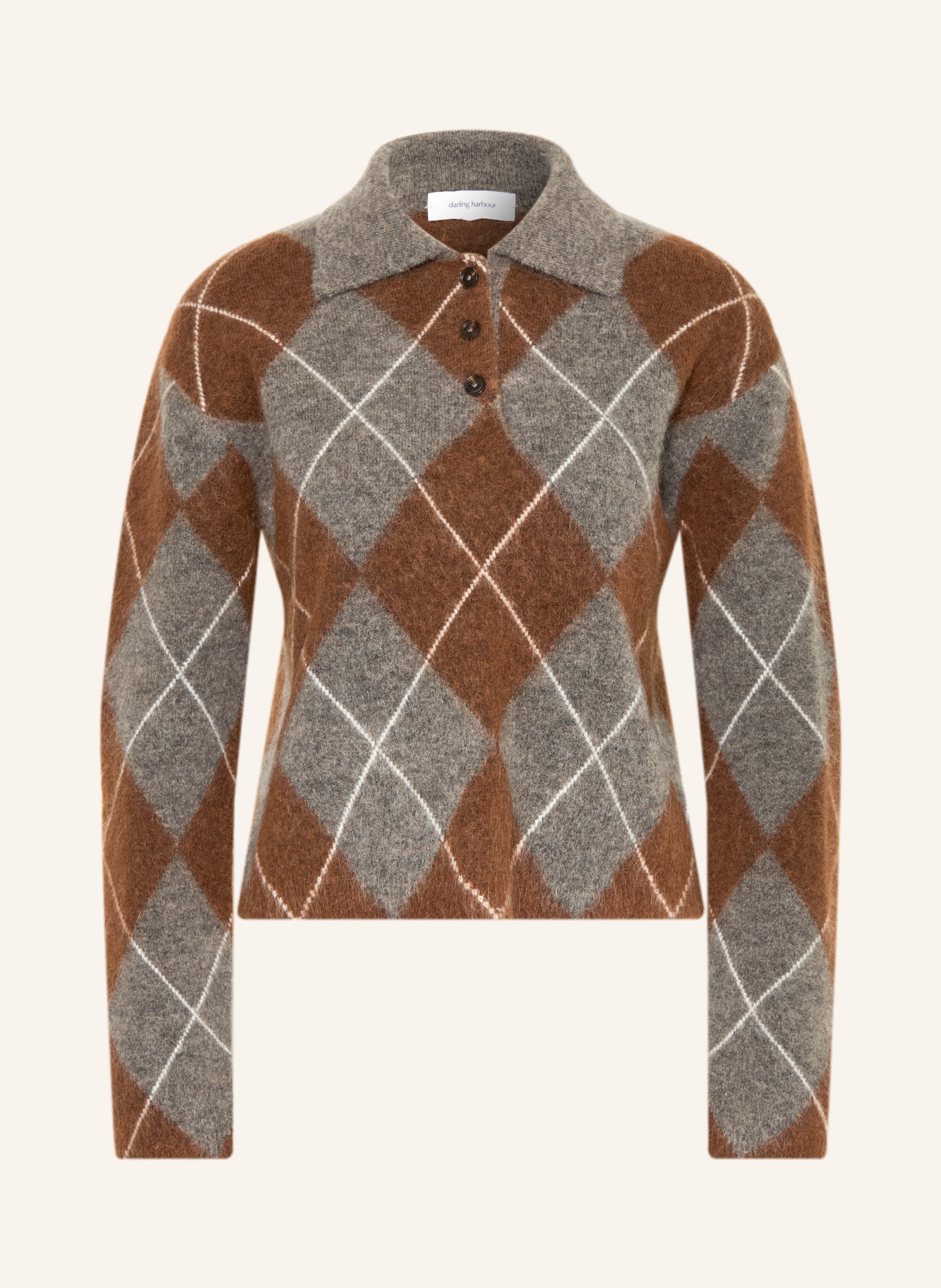 darling harbour Pullover mit Mohair: Walnut/Grey Melange