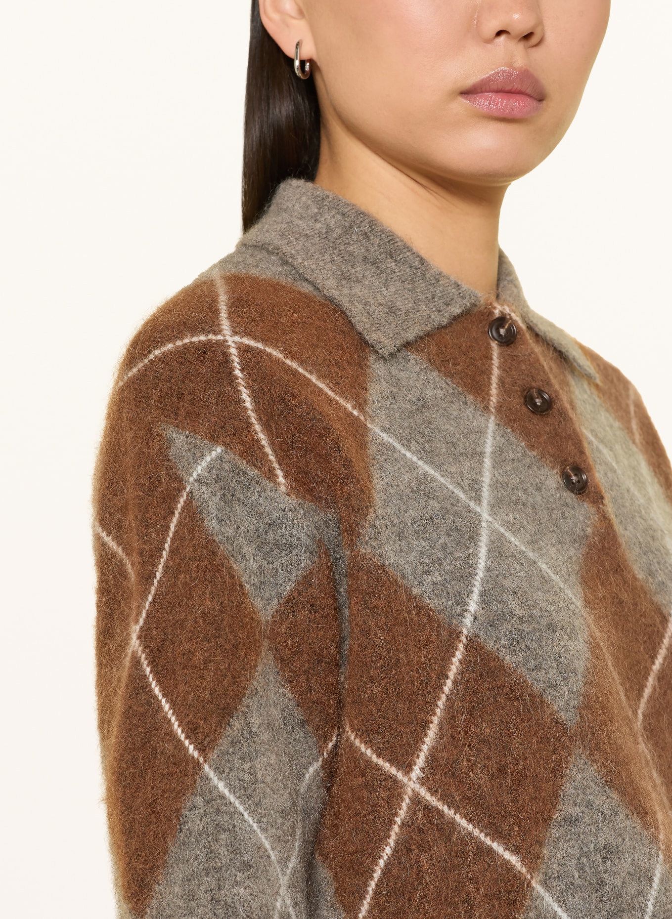 darling harbour Pullover mit Mohair: Walnut/Grey Melange