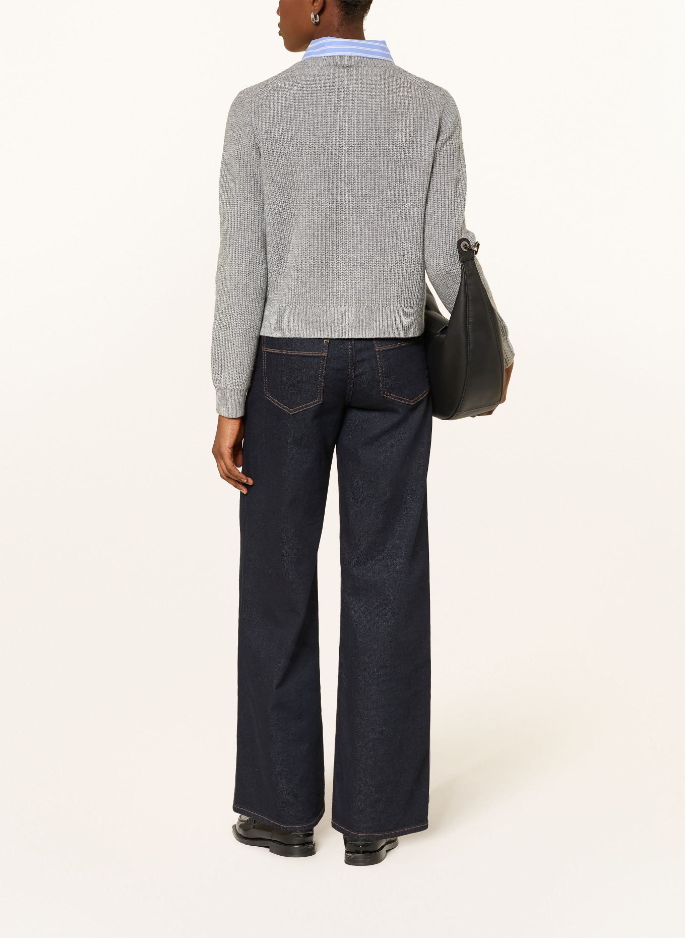 darling harbour Trui met afneembare kraag: GREY MELANGE