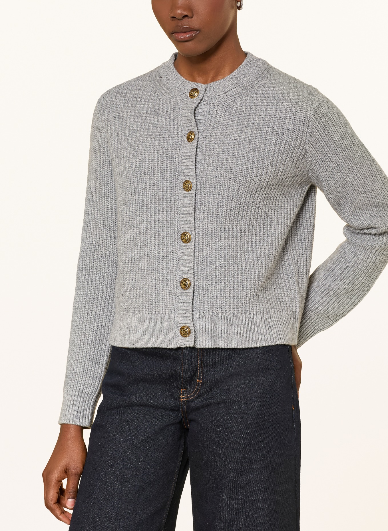 darling harbour Trui met afneembare kraag: GREY MELANGE
