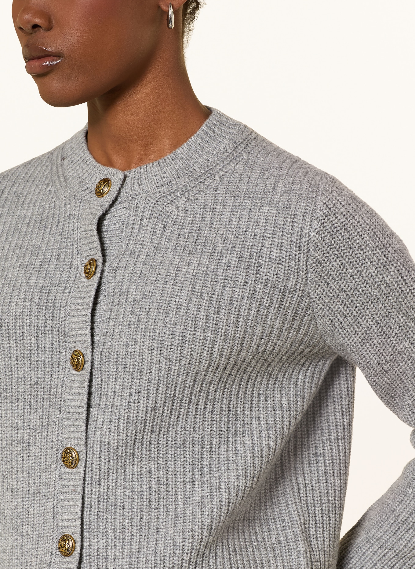 darling harbour Trui met afneembare kraag: GREY MELANGE