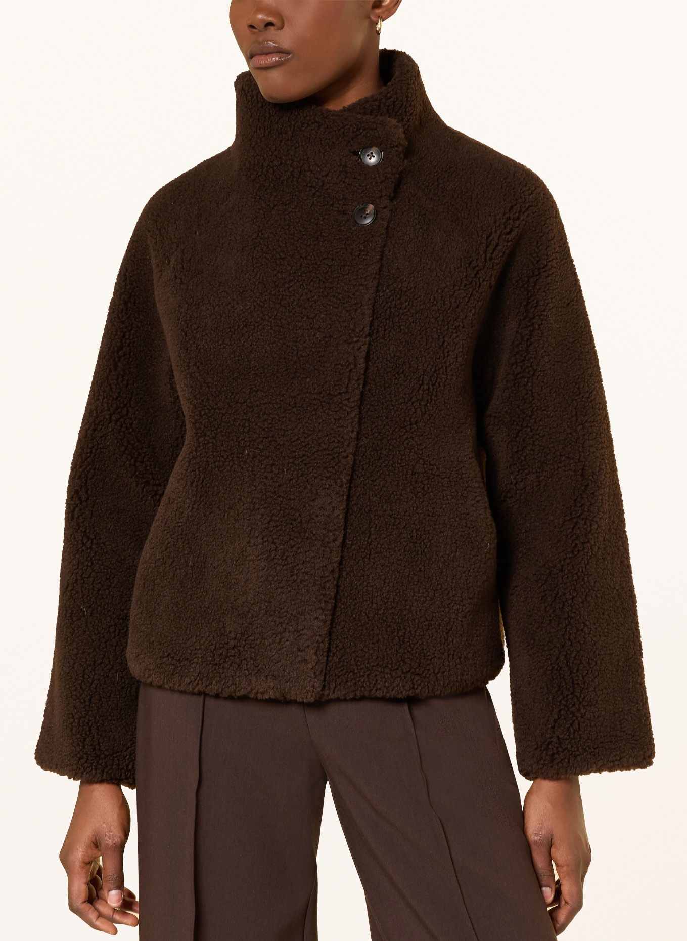 darling harbour Teddyfell-Jacke zum Wenden: dark chocolaate