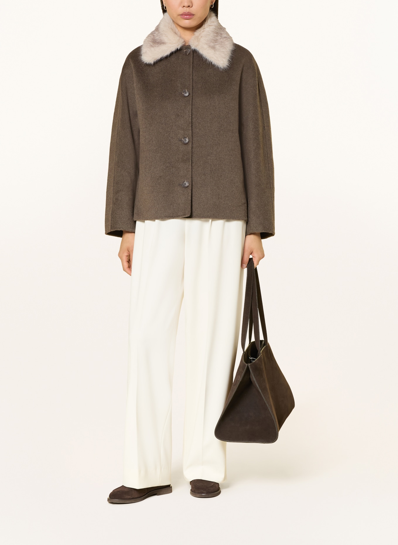 darling harbour Jacke mit abnehmbarem Kragen: TAUPE