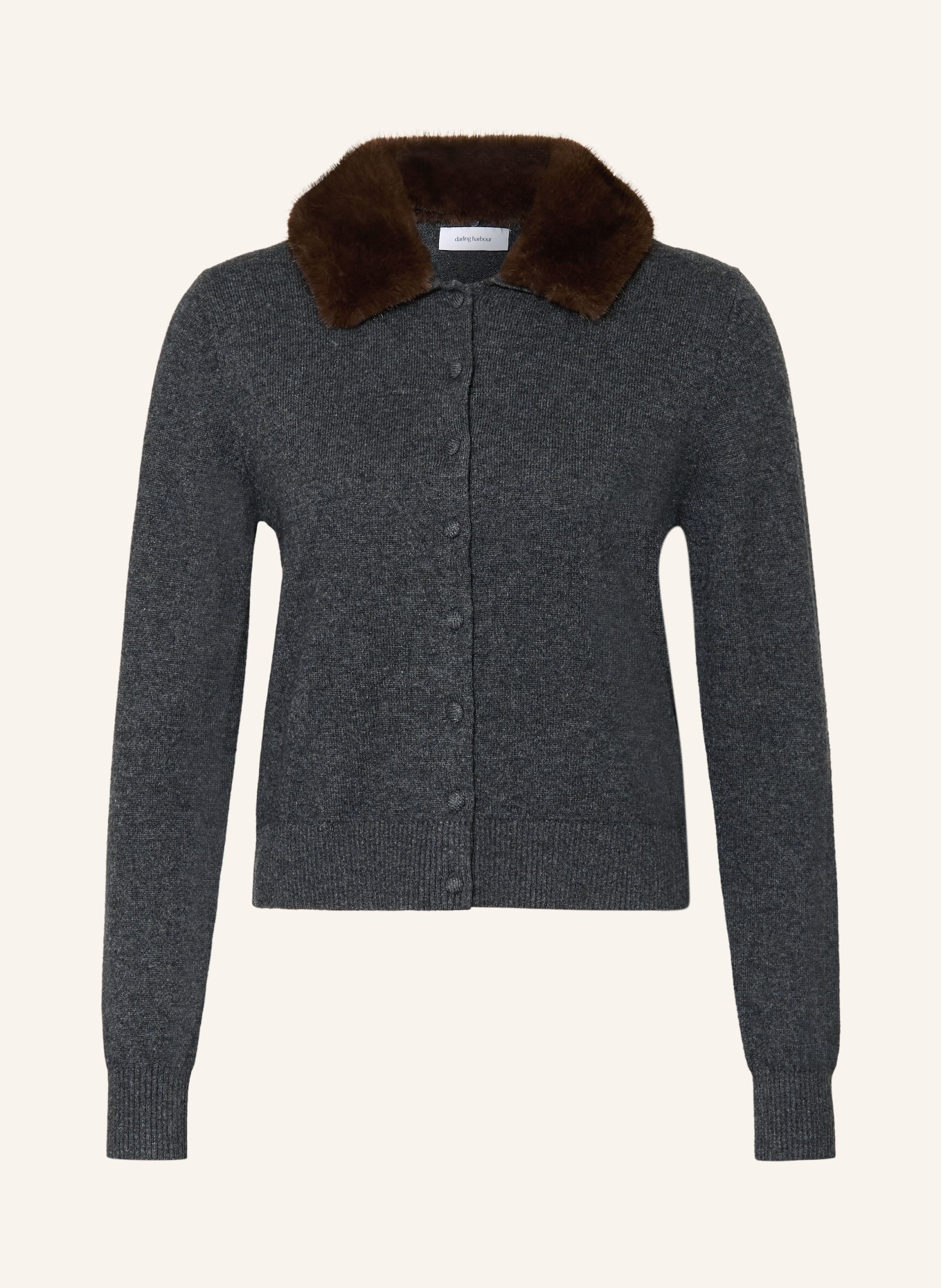 darling harbour Cardigan with detachable collar: ANTHRAZIT MELANGE