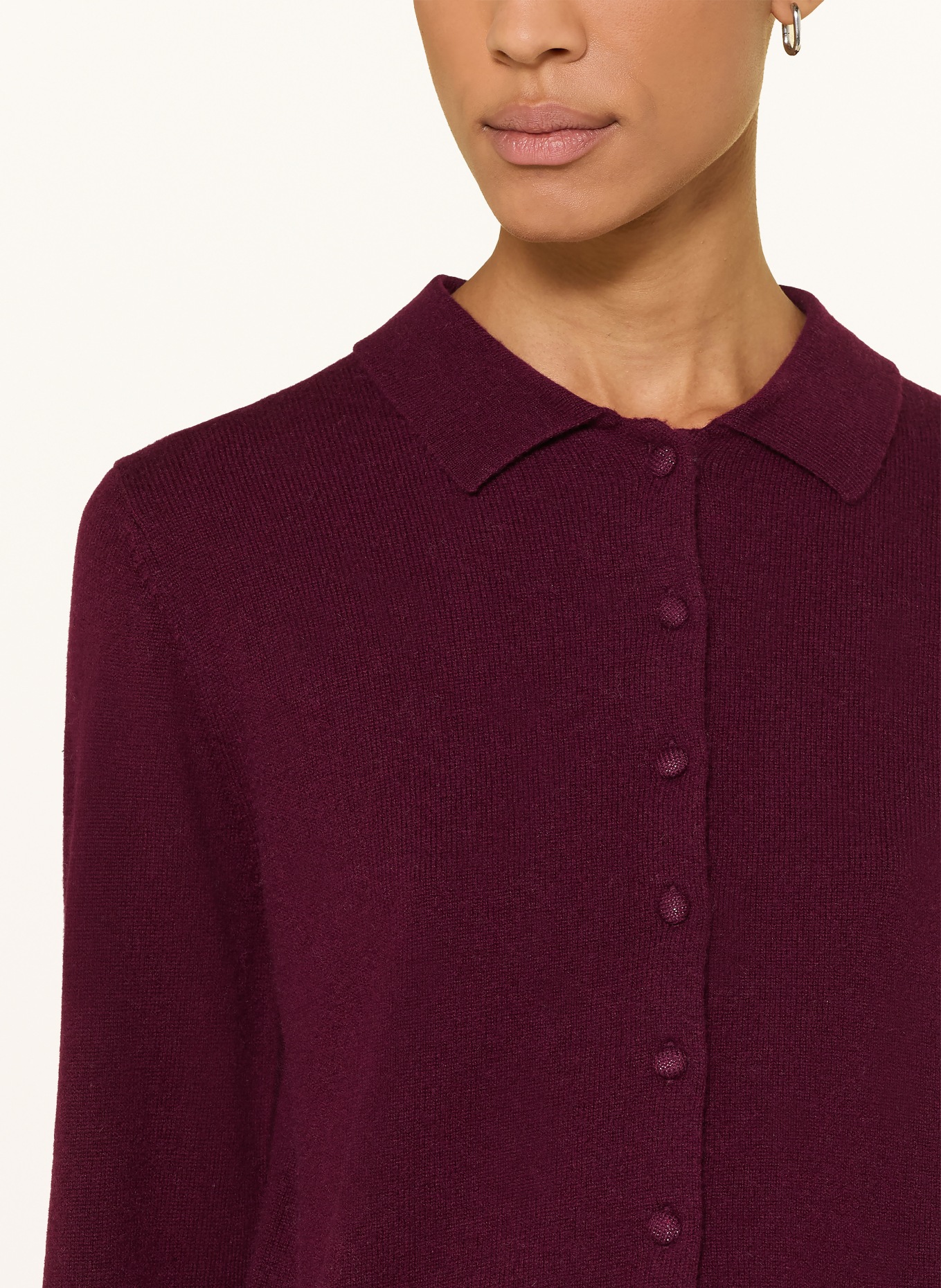 darling harbour Cardigan with detachable collar: deep merlot