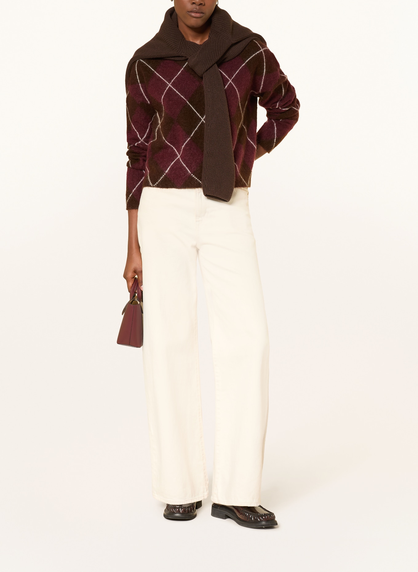 darling harbour Pullover mit Mohair: bordeaux / dark brown