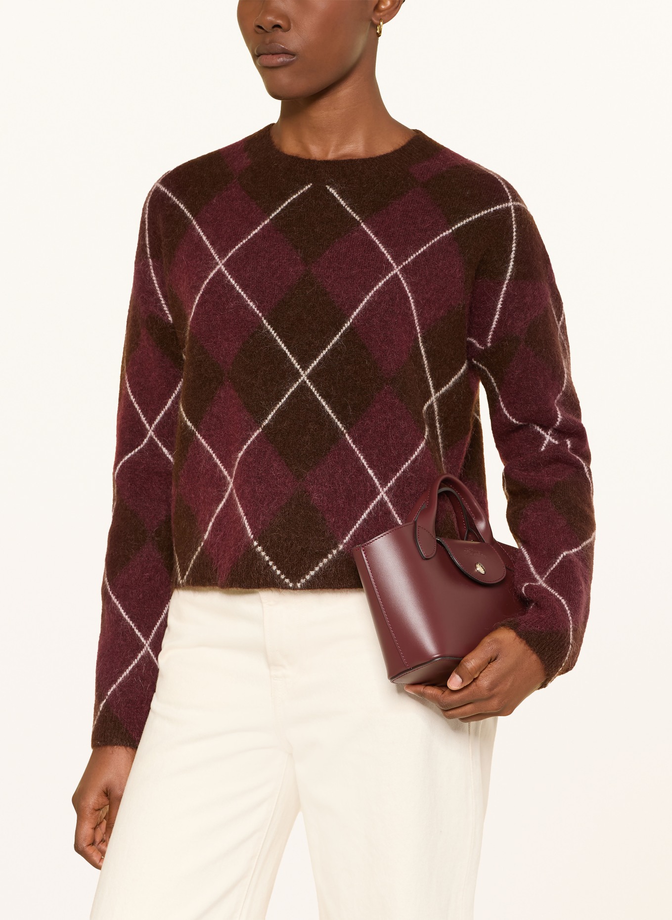 darling harbour Pullover mit Mohair: bordeaux / dark brown