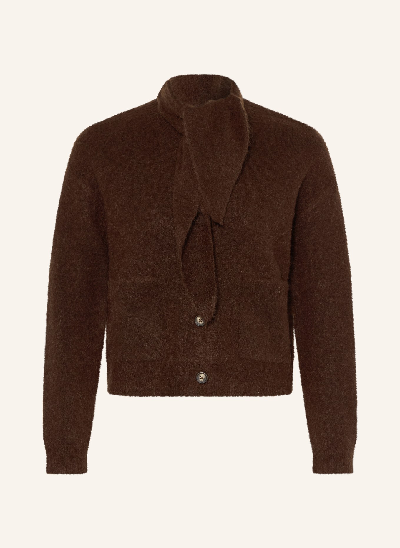 darling harbour Strickjacke mit Mohair: DARK BROWN