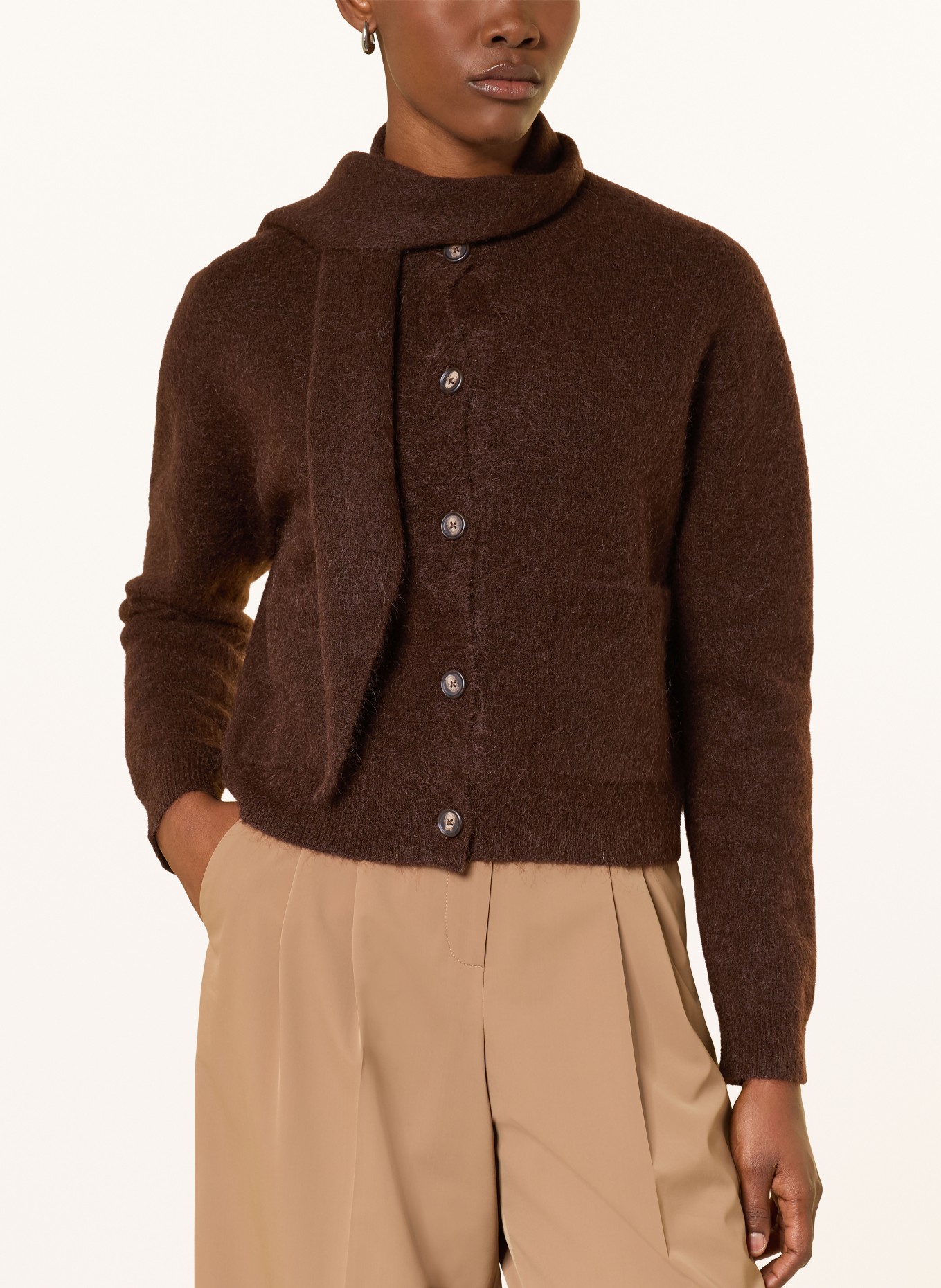 darling harbour Strickjacke mit Mohair: DARK BROWN