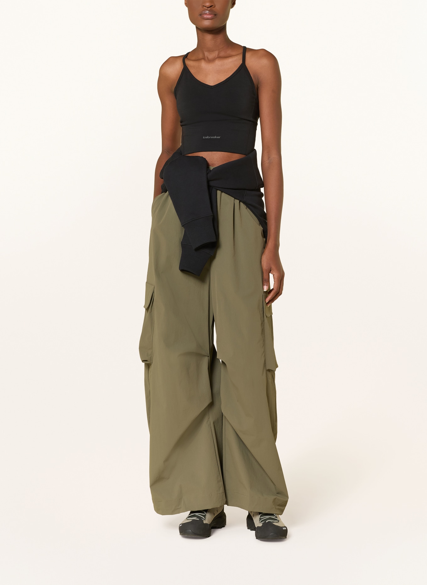 icebreaker Sportbeha 260 ZONEKNIT SEAMLESS met merinowol: ZWART