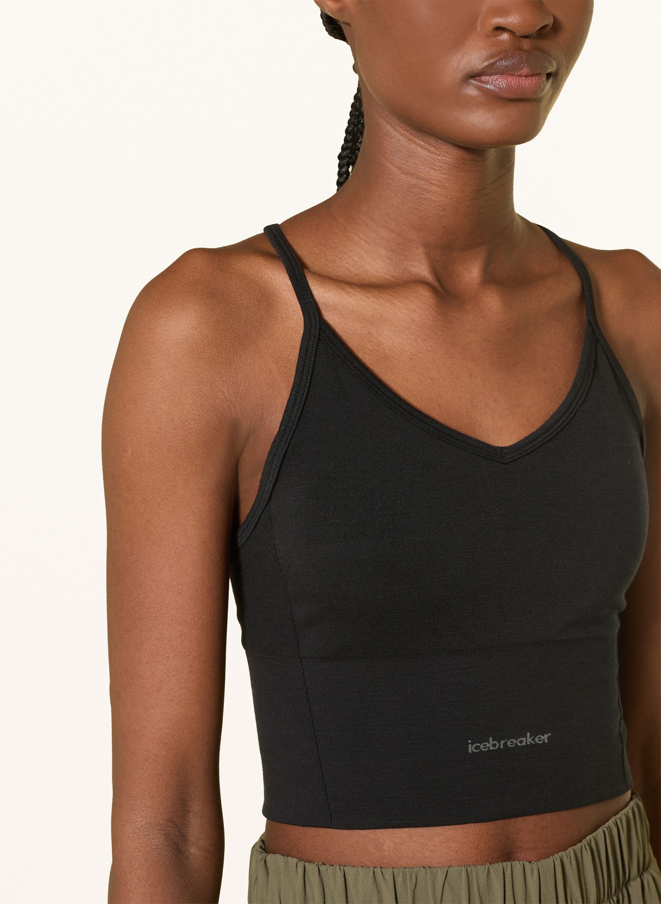 icebreaker Sportbeha 260 ZONEKNIT SEAMLESS met merinowol: ZWART