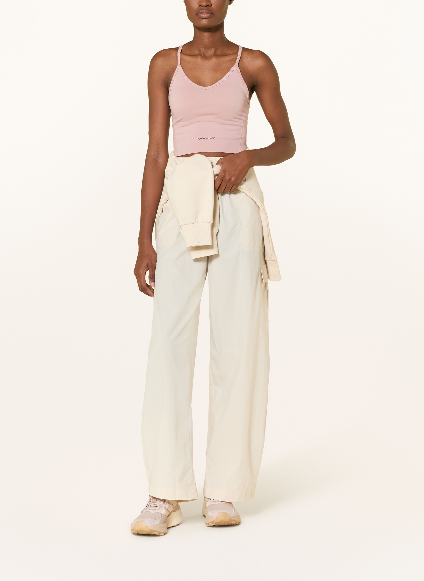 icebreaker Sportbeha 260 ZONEKNIT SEAMLESS met merinowol: VIEUX ROSE