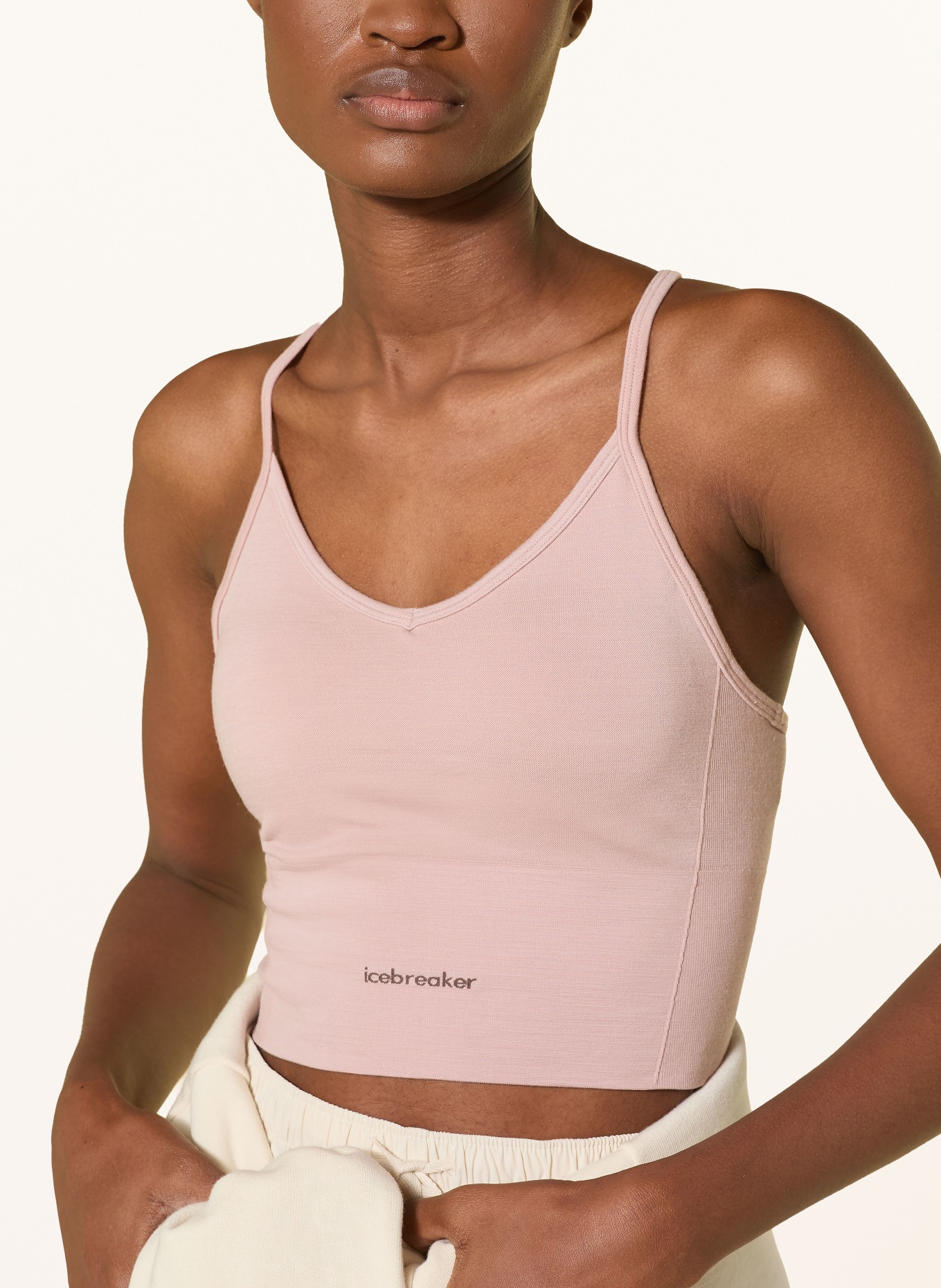 icebreaker Sportbeha 260 ZONEKNIT SEAMLESS met merinowol: VIEUX ROSE