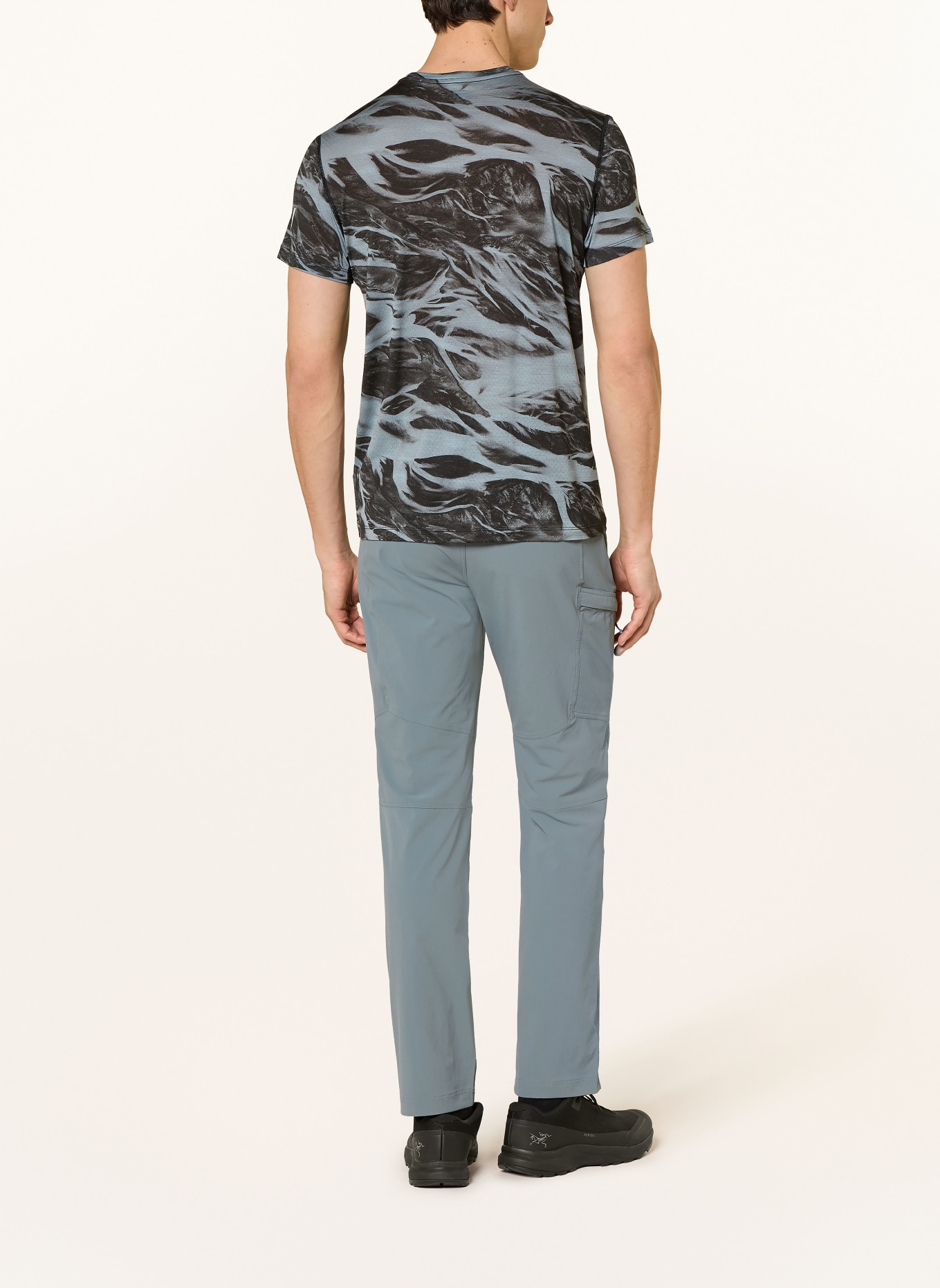 icebreaker 125 COOL-LITE SPEED MOTION Performance Shirt with Merino Wool: BLUE / BLACK