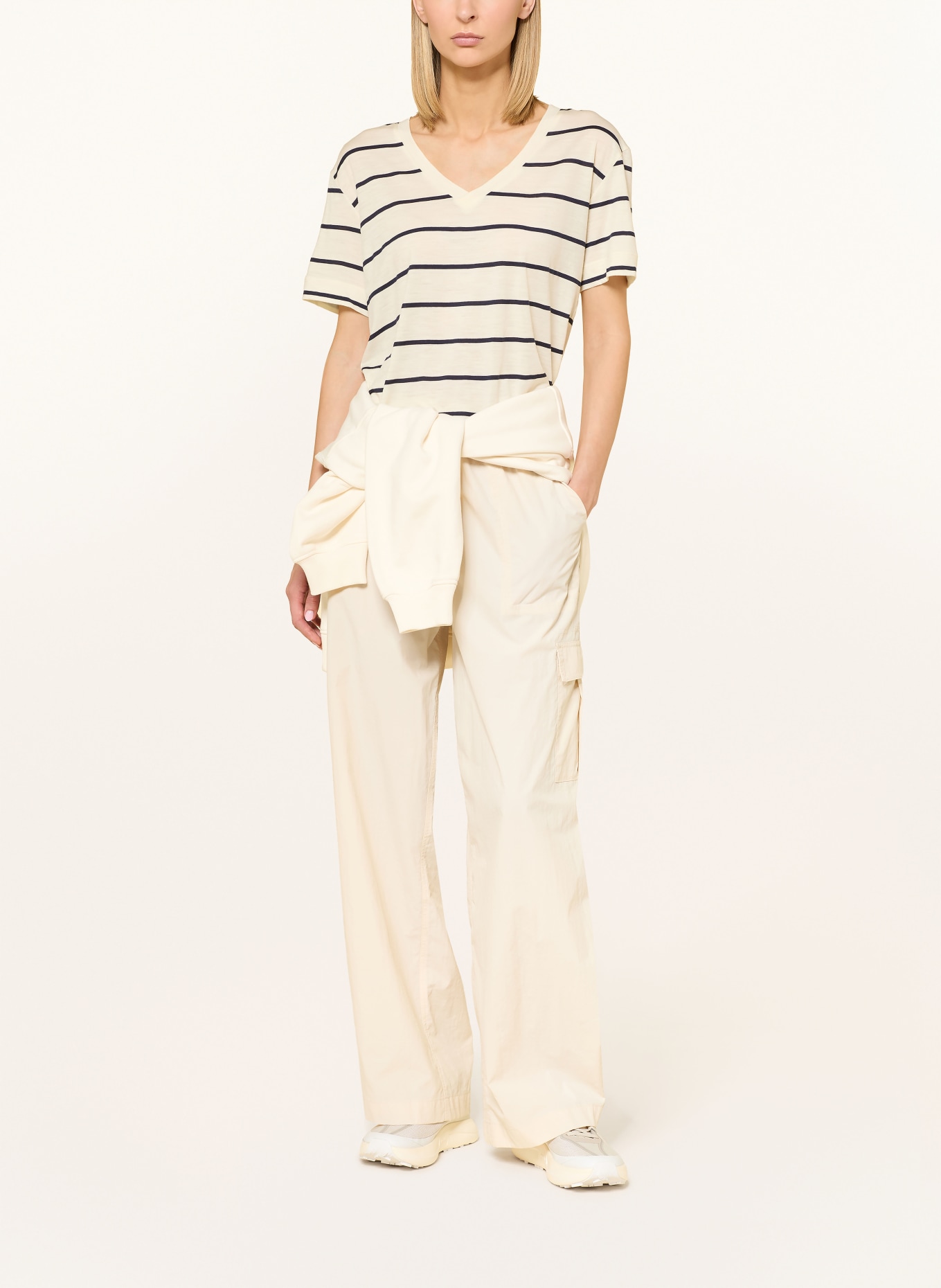 icebreaker 150 TECH LITE functional shirt made of merino wool: DARK BLUE / ECRU