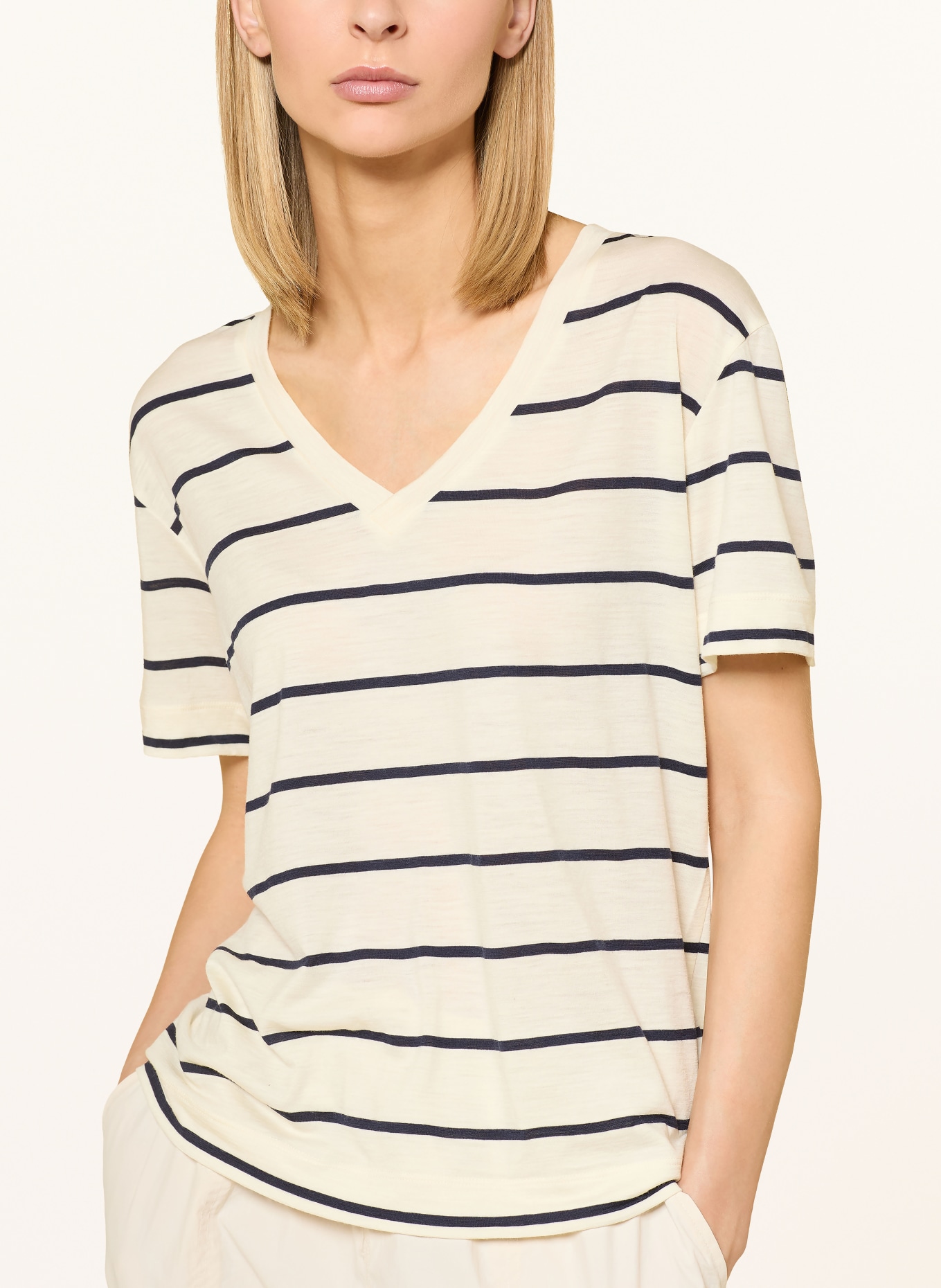 icebreaker 150 TECH LITE functional shirt made of merino wool: DARK BLUE / ECRU