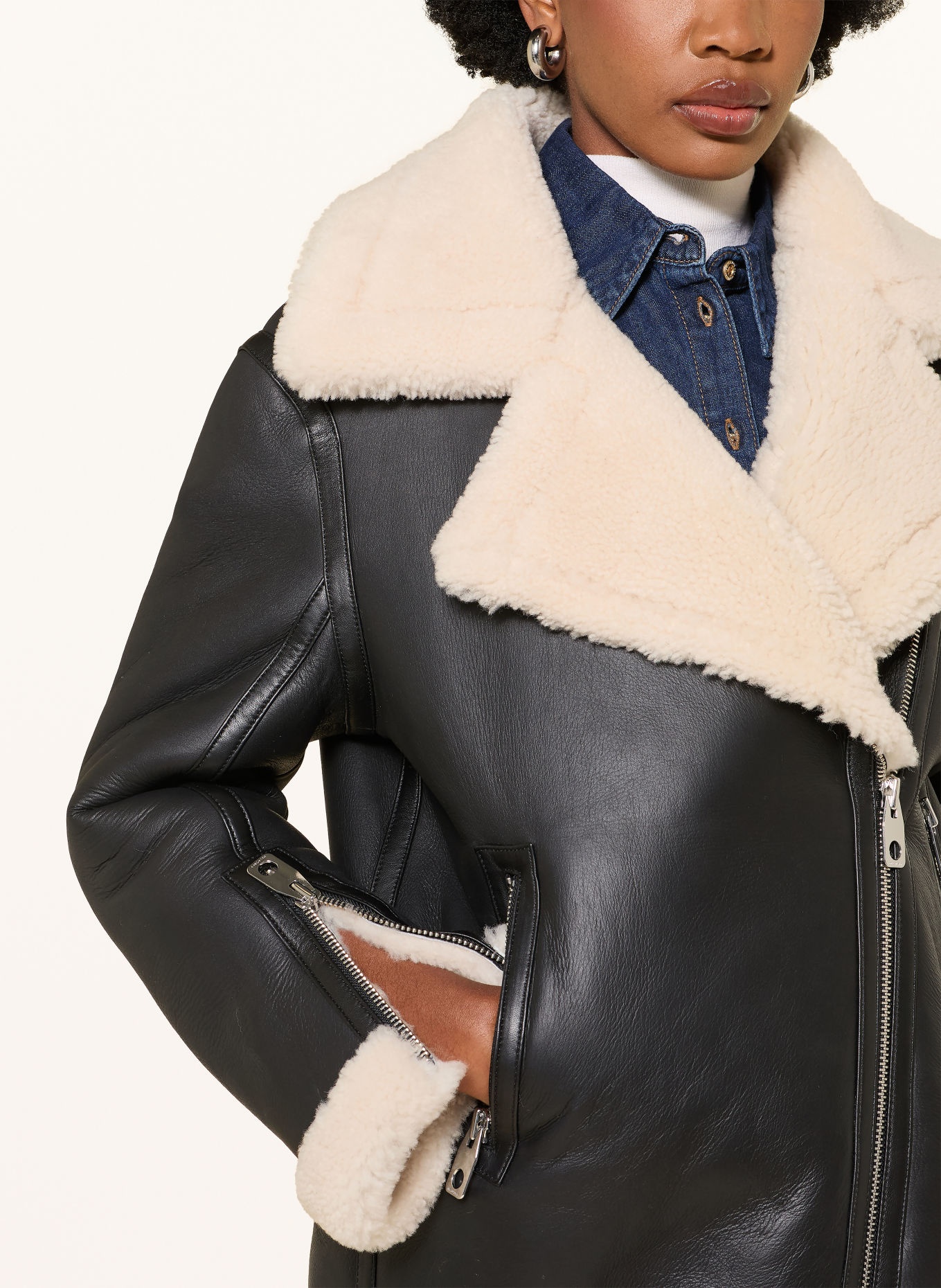 BELSTAFF Kurtka skórzana VIRDEN: CZARNY
