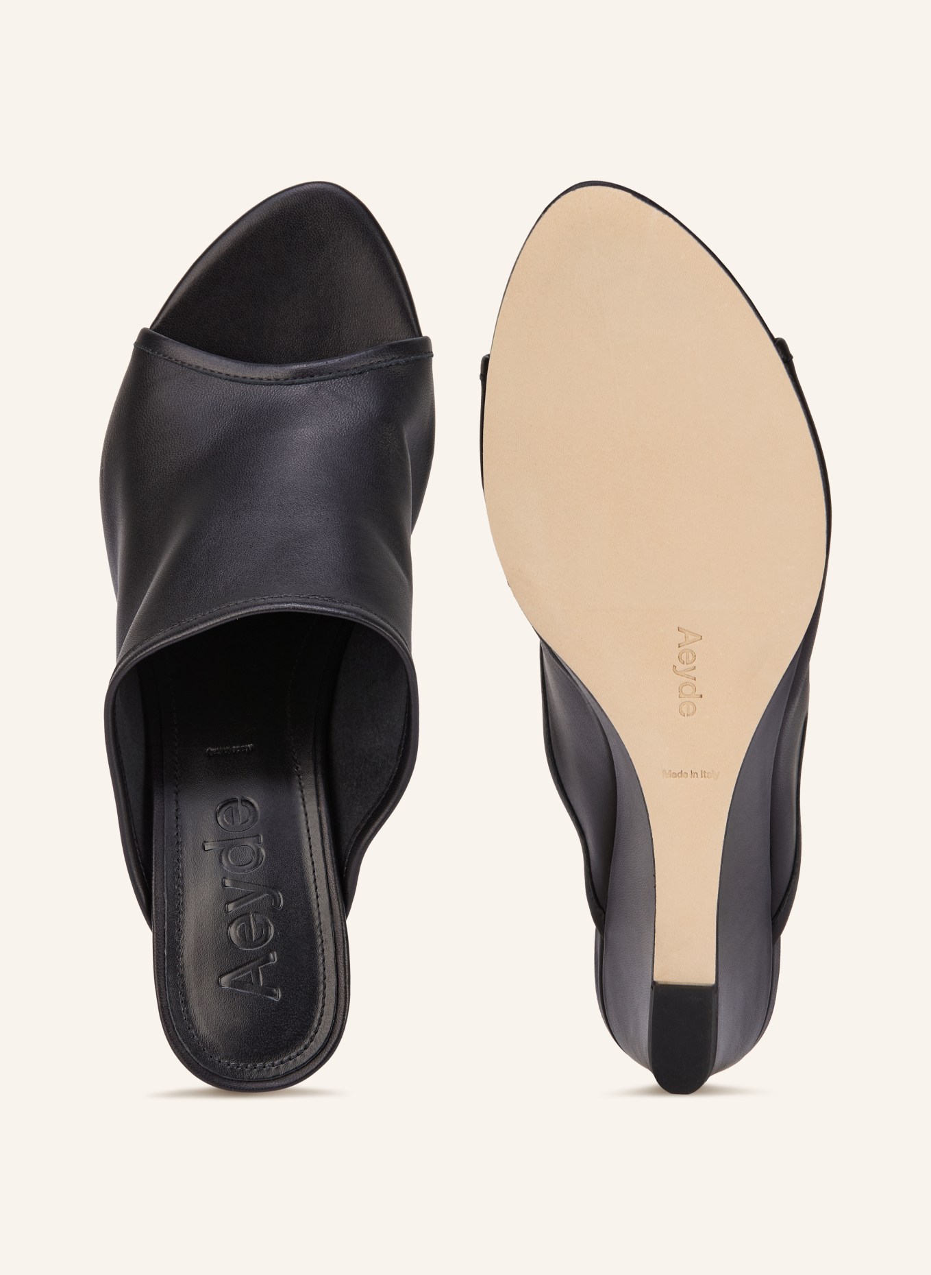 Aeyde Klínové podpatky SUZANNE: ČERNÁ