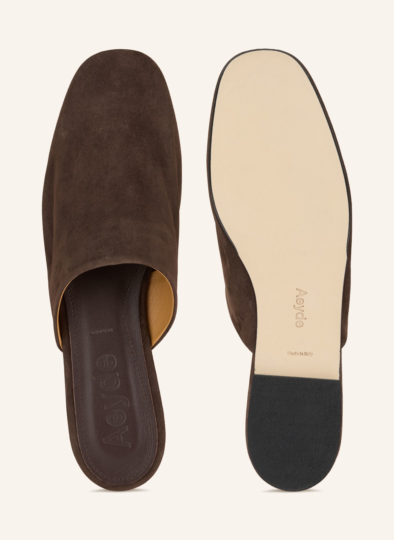 Aeyde Mules REGA: MARRON FONCÉ