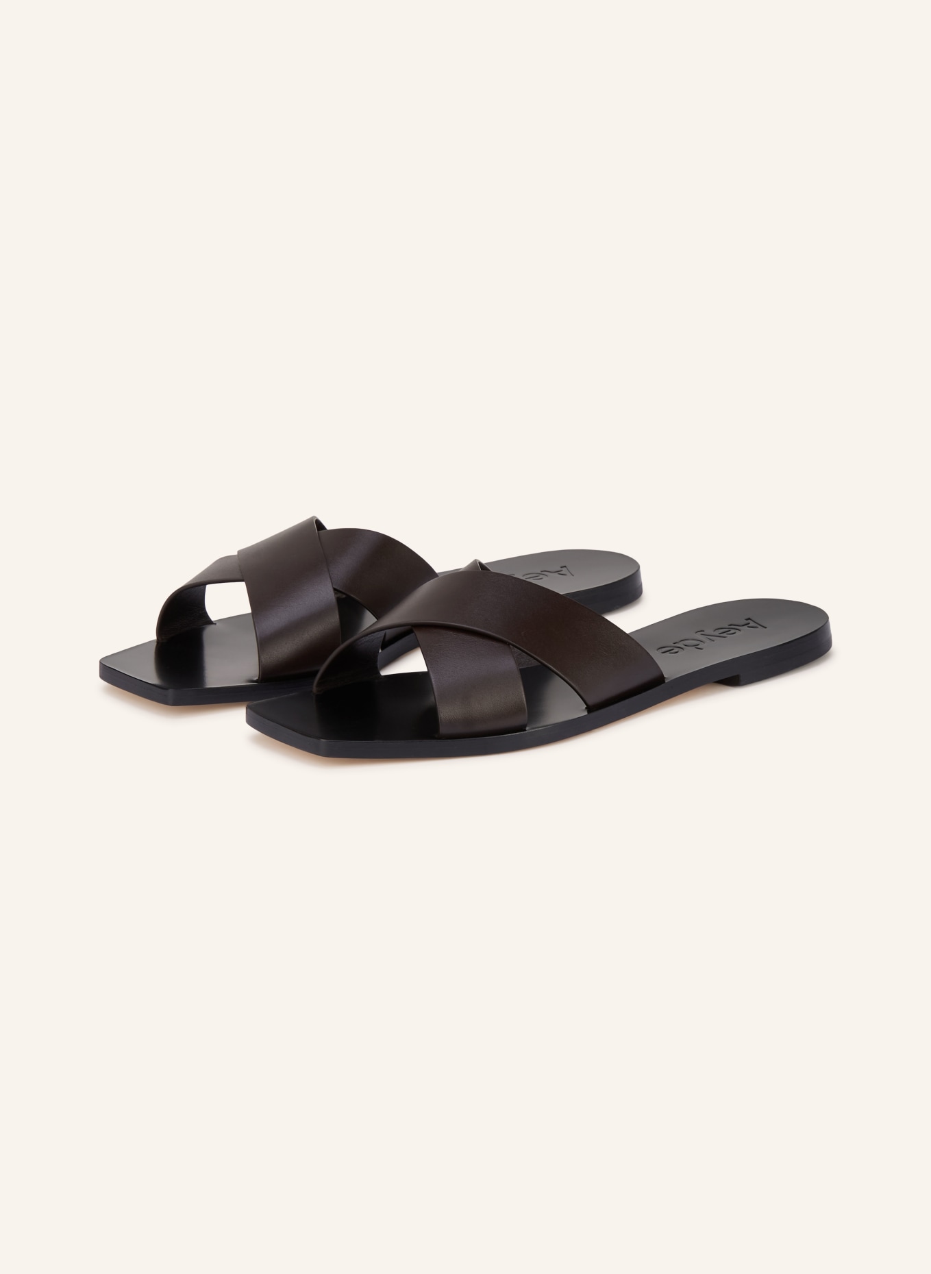 Aeyde Pantoletten FAYE: SCHWARZ / DUNKELBRAUN