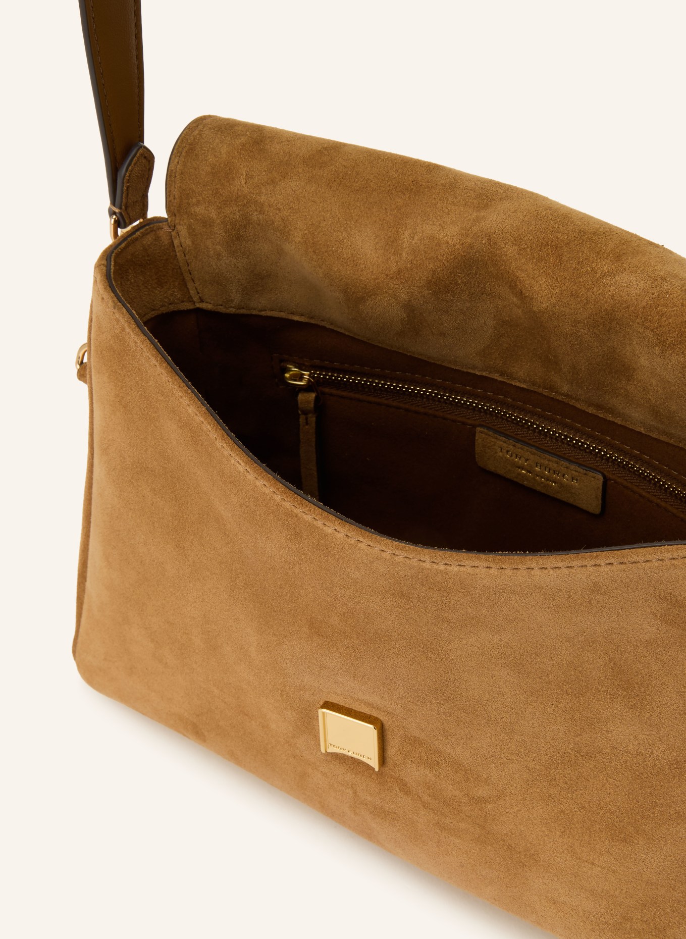 TORY BURCH Umhängetasche CHARLIE: CAMEL / GOLD