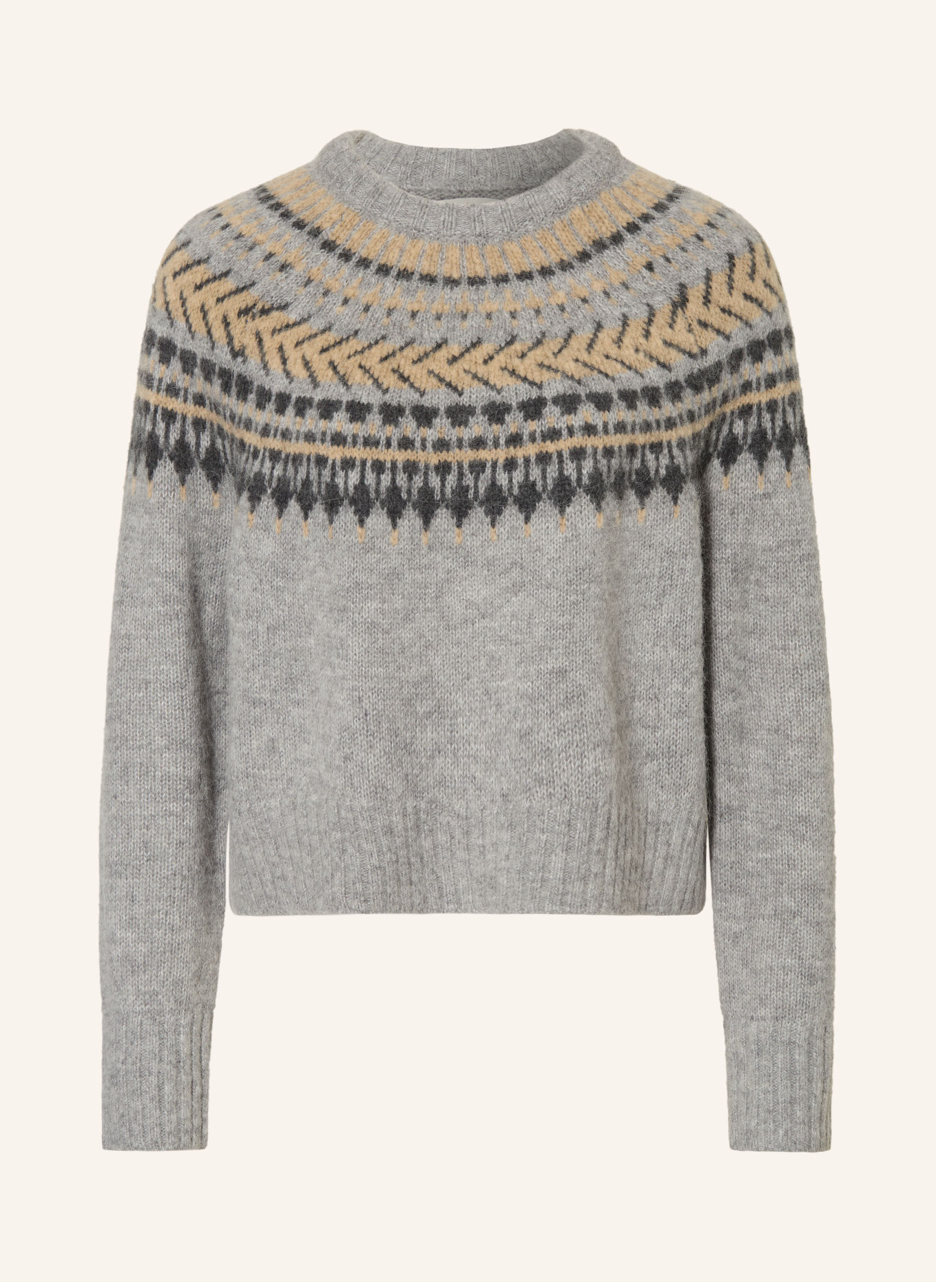 Barbour Pullover ANNETTE mit Alpaka: GRAU / BEIGE / DUNKELGRAU