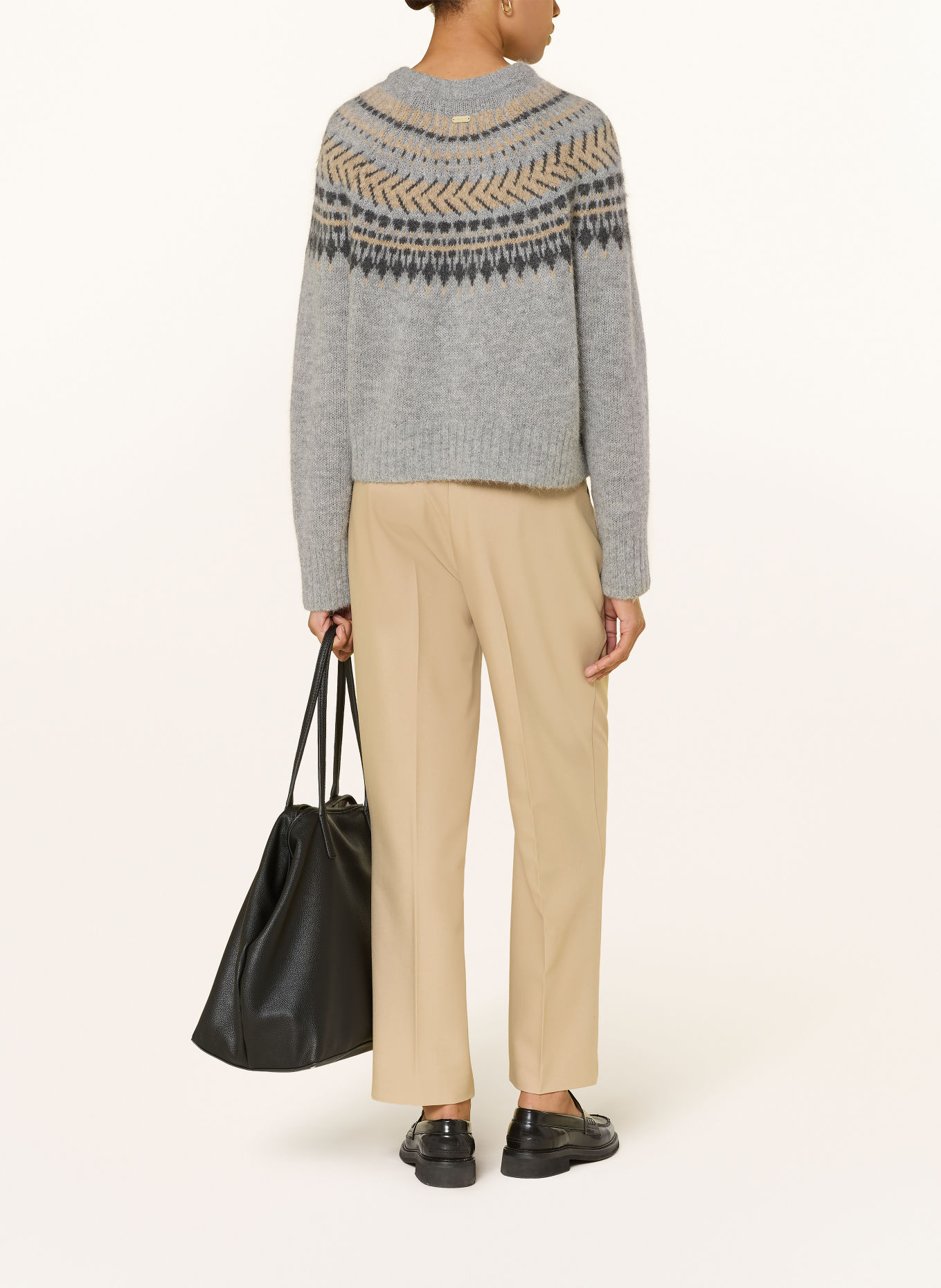Barbour Pullover ANNETTE mit Alpaka: GRAU / BEIGE / DUNKELGRAU