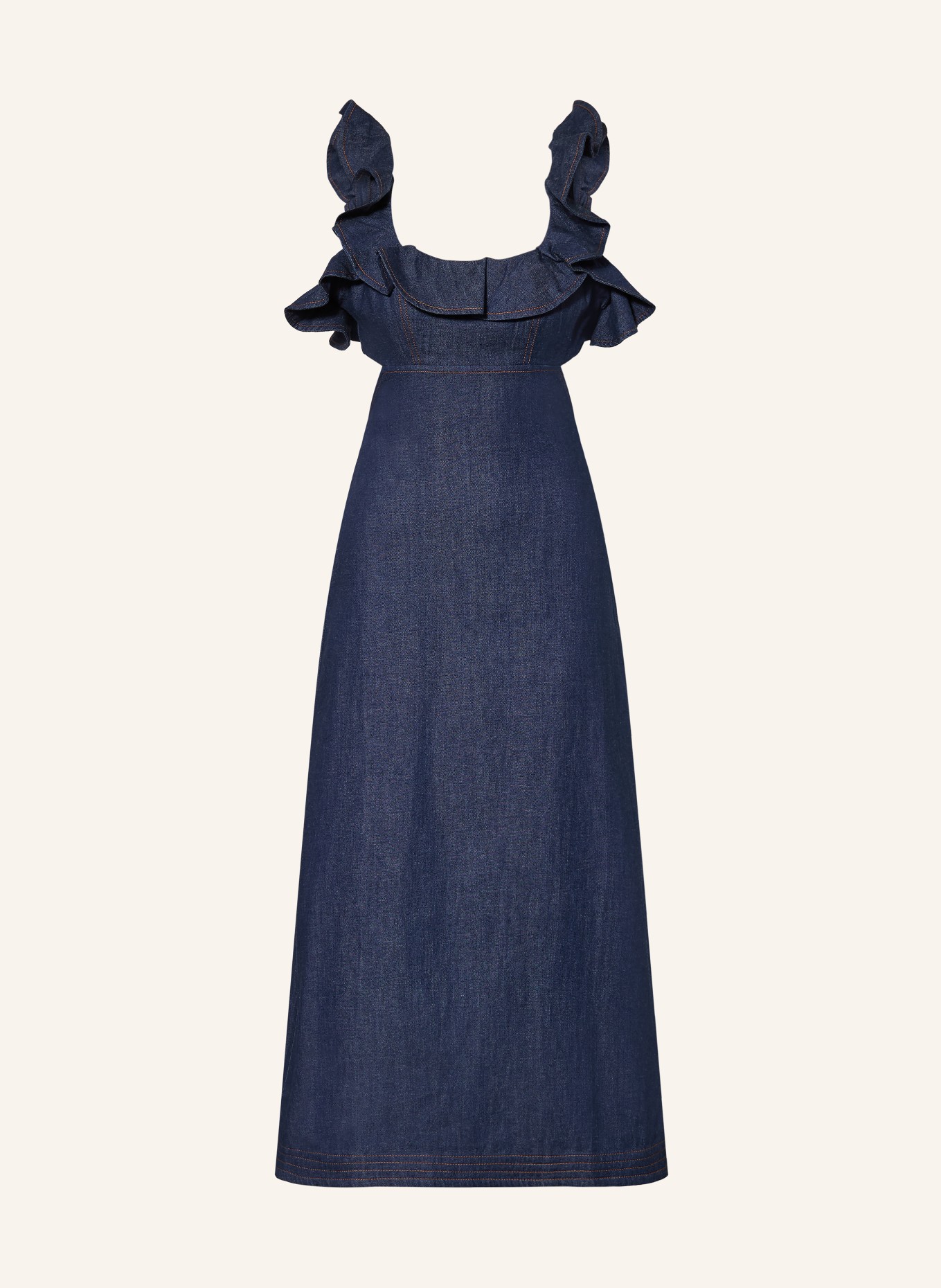 ZIMMERMANN Cocktailkleid ASTER mit Volants: DUNKELBLAU