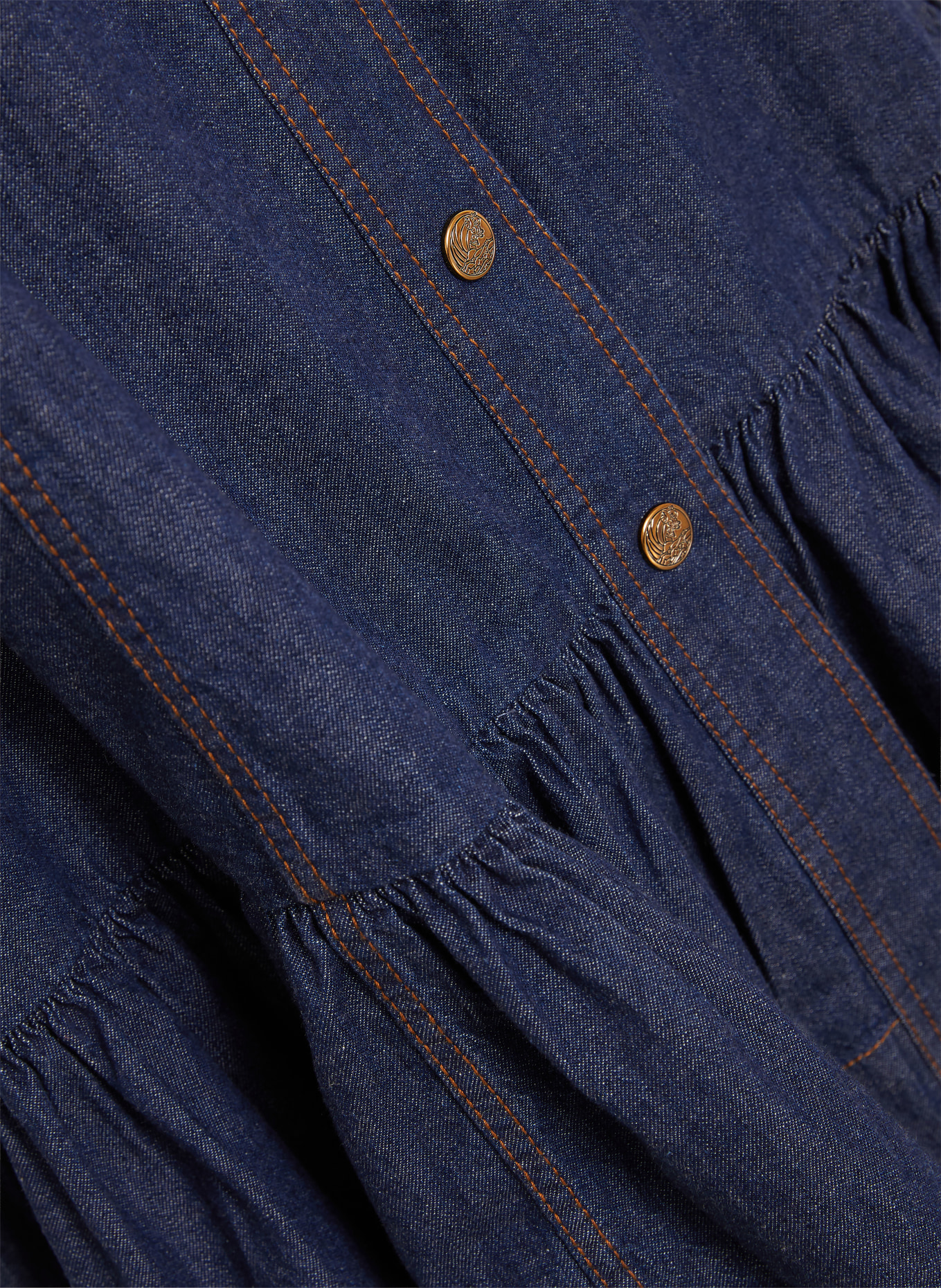 ZIMMERMANN Jeansrock ASTER mit Rüschen: DUNKELBLAU