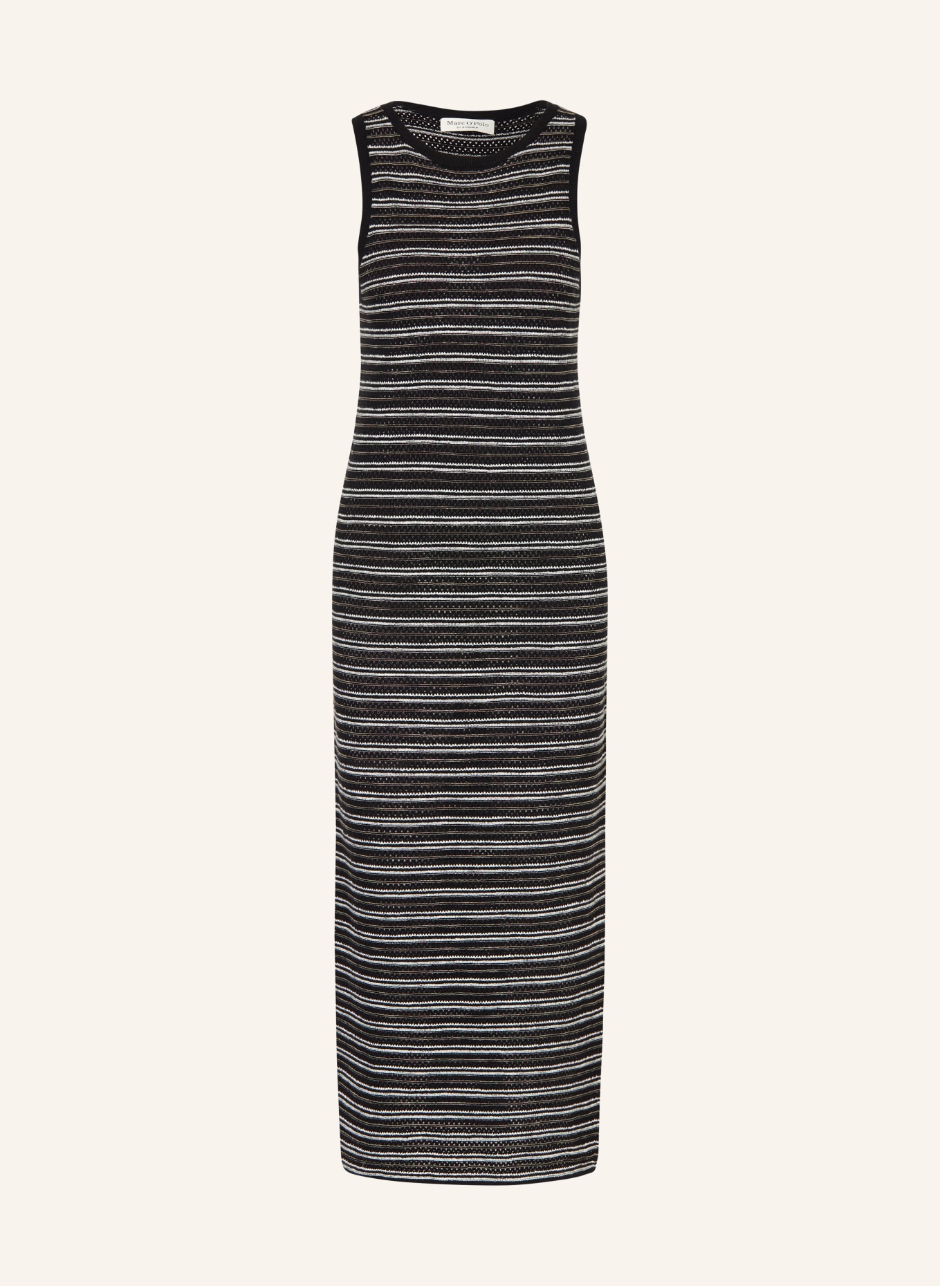 Marc O'Polo Strickkleid: SCHWARZ / BEIGE / WEISS