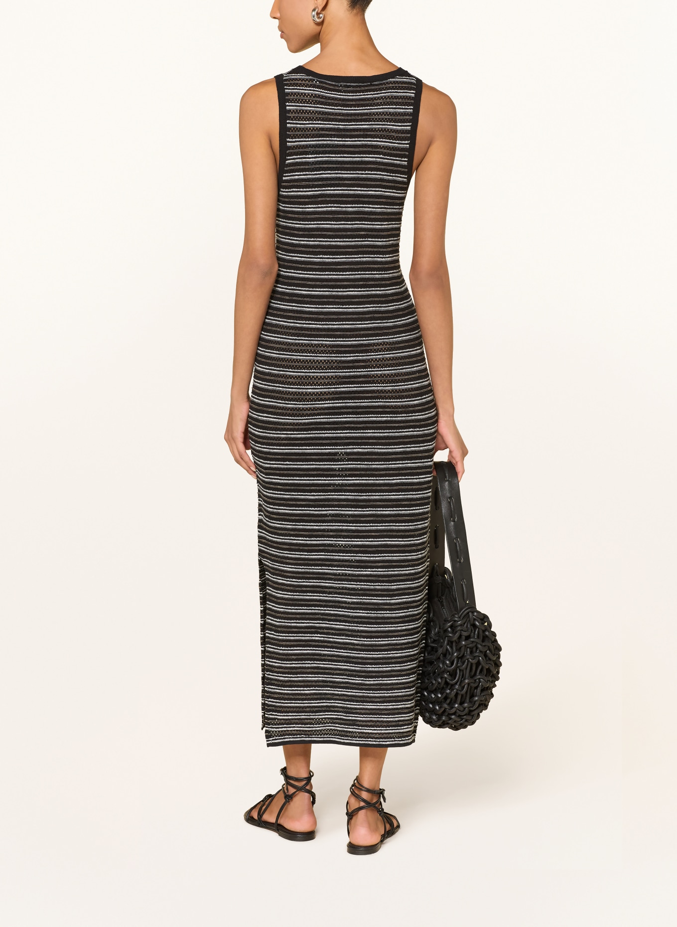 Marc O'Polo Strickkleid: SCHWARZ / BEIGE / WEISS