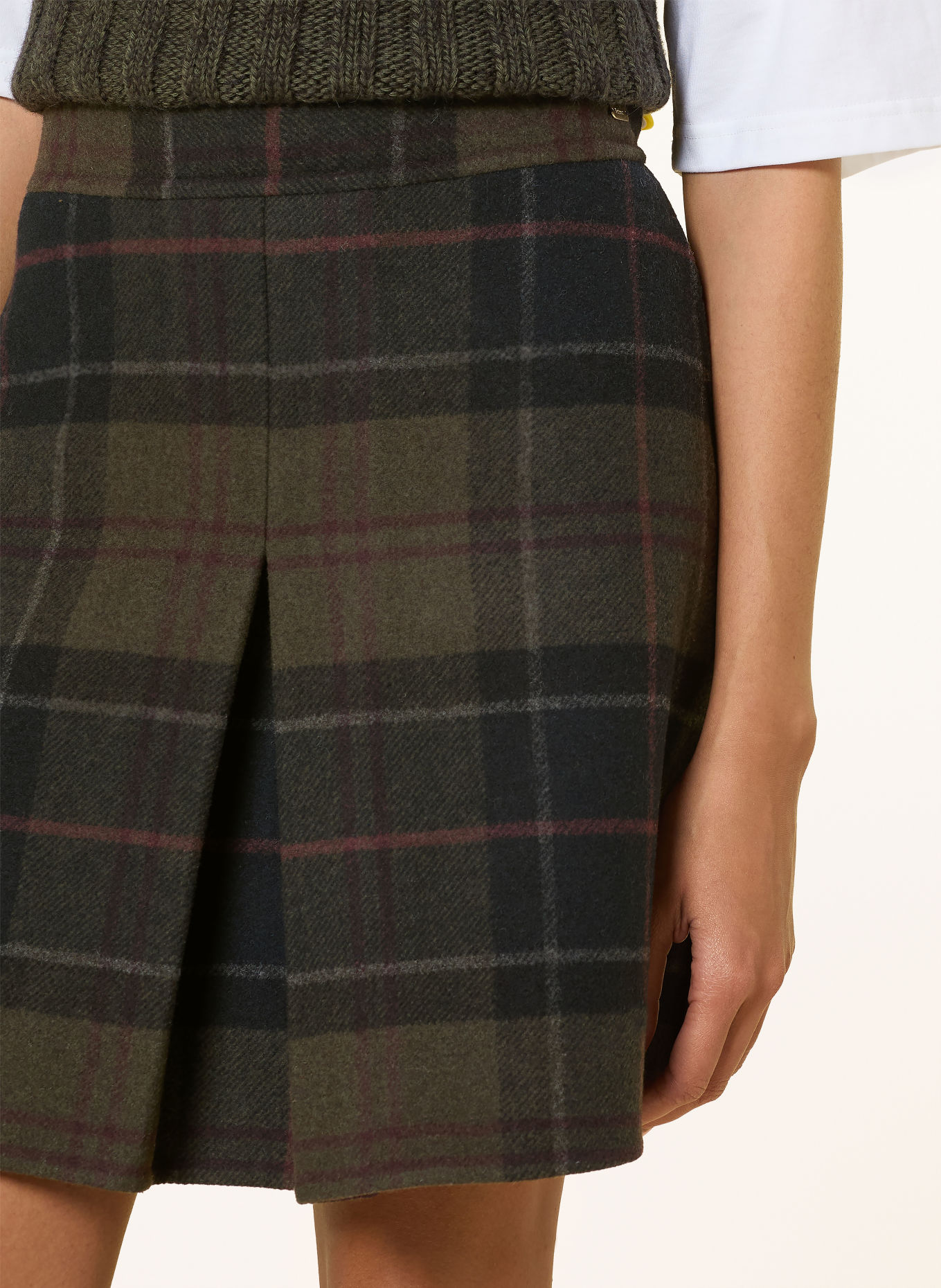 Barbour MARLOW Skirt: DARK GREEN / DARK RED / BLACK