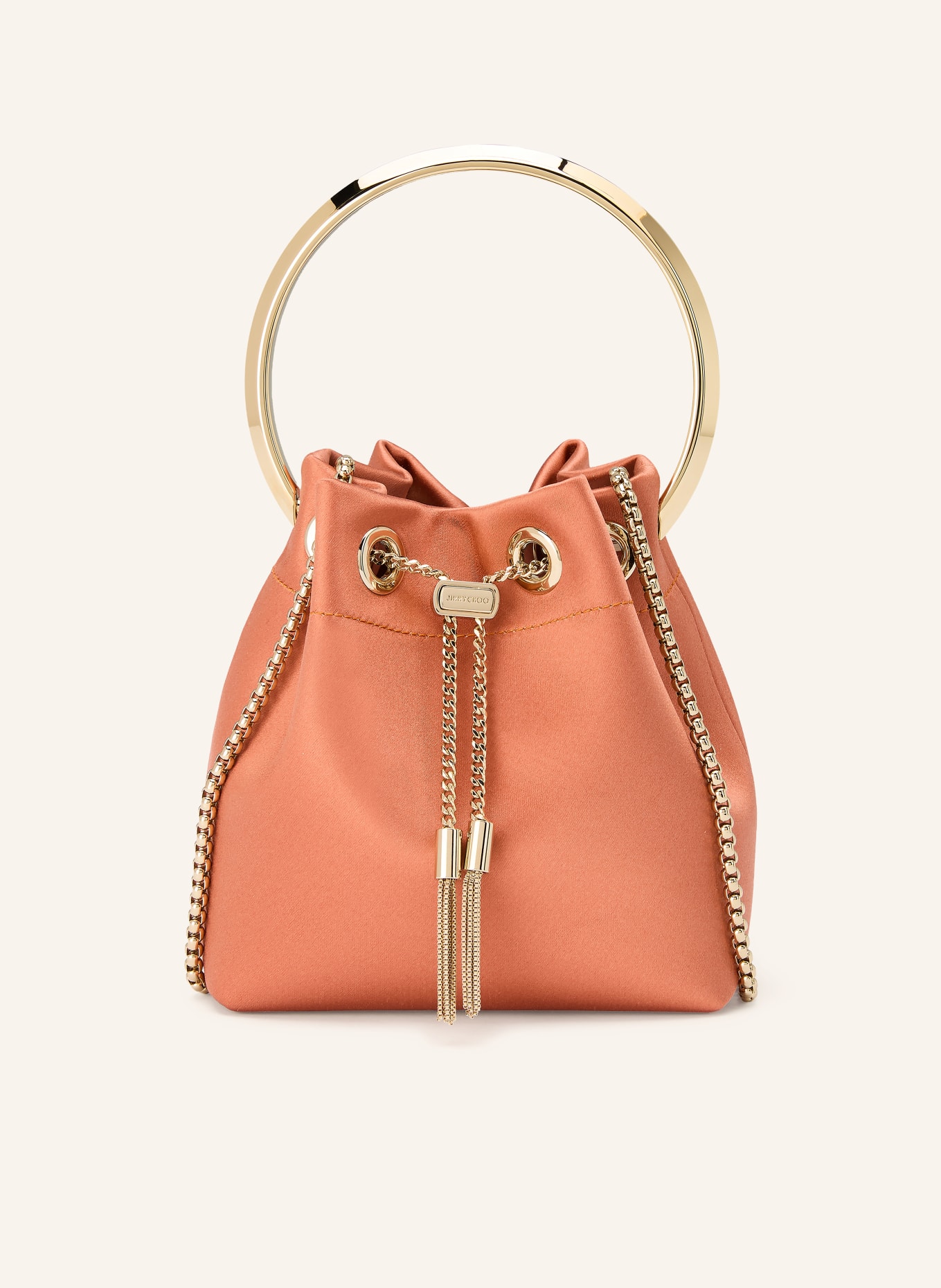 JIMMY CHOO Handtasche BON BON: HELLROT / GOLD