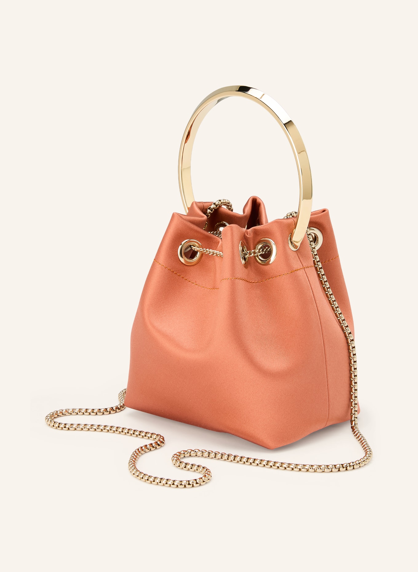 JIMMY CHOO Handtasche BON BON: HELLROT / GOLD