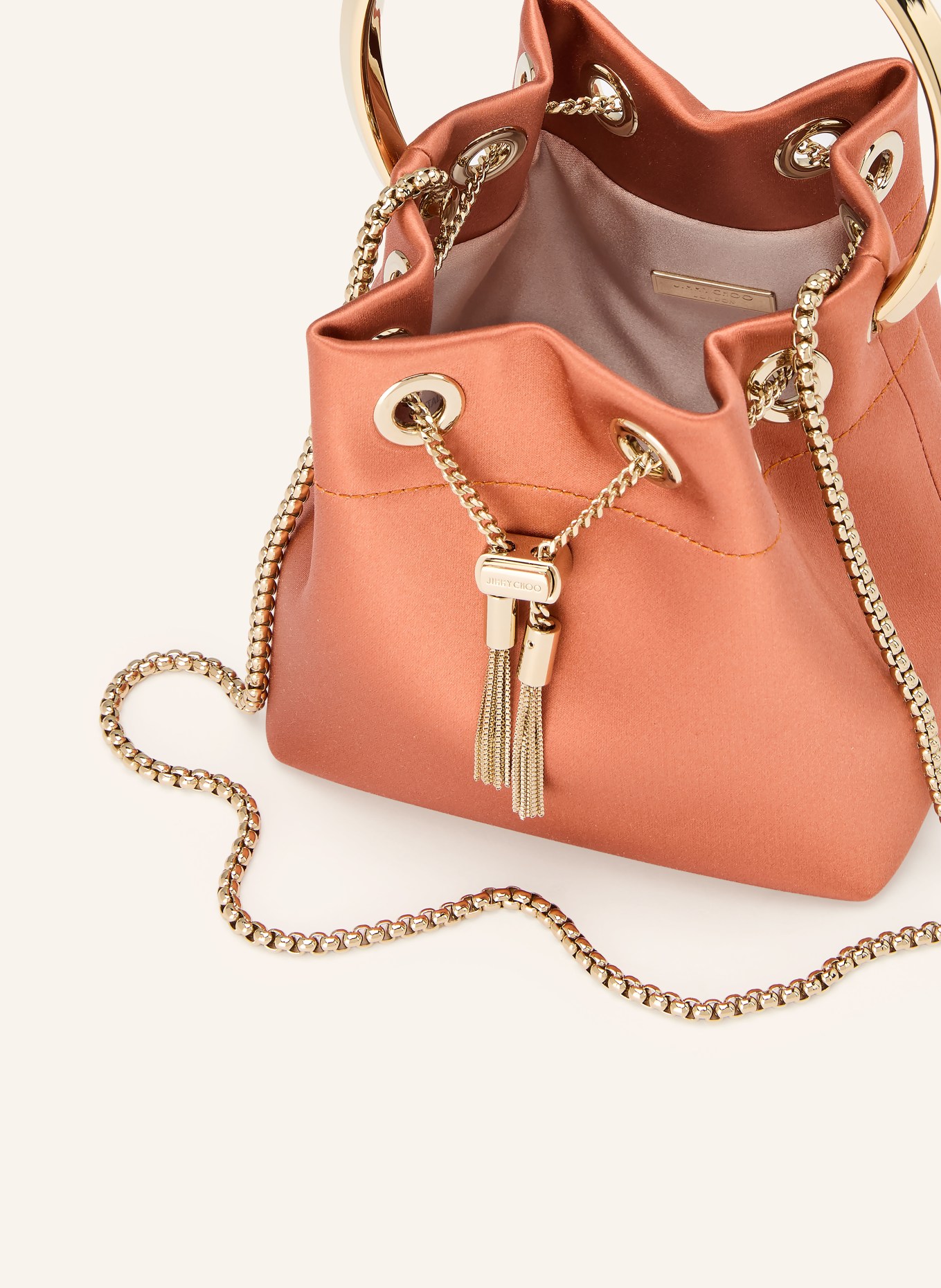 JIMMY CHOO Handtasche BON BON: HELLROT / GOLD