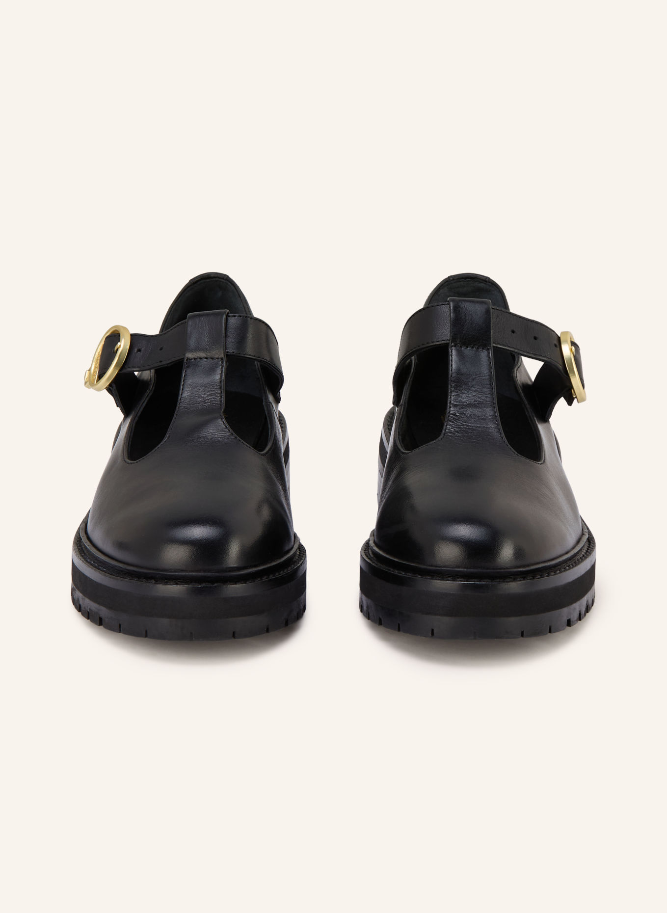 Barbour RYTON Mary Jane Loafers: BLACK / GOLD