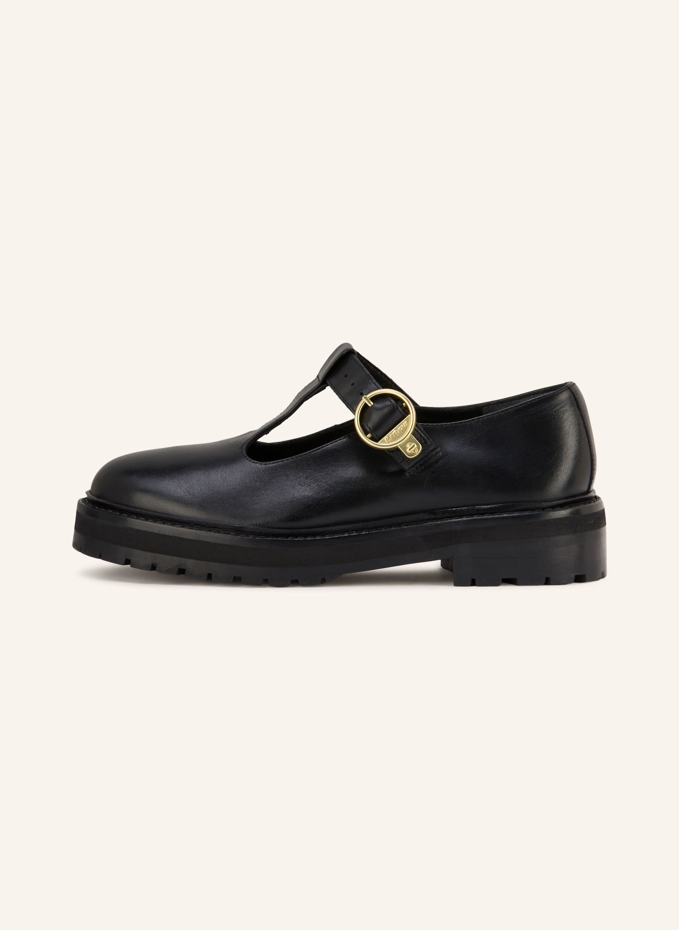 Barbour RYTON Mary Jane Loafers: BLACK / GOLD