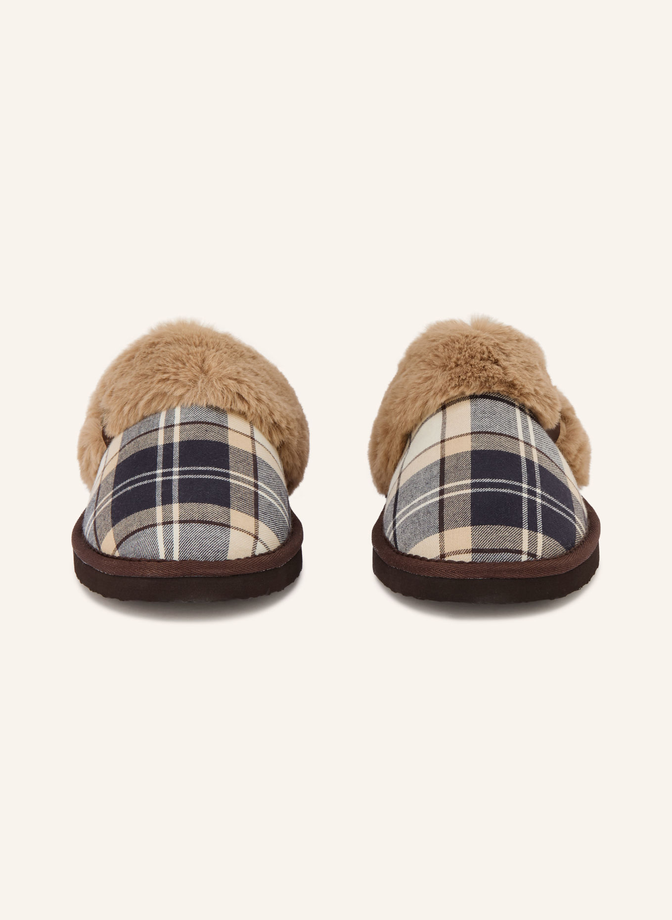 Barbour CLAUDIA slippers with faux fur: BROWN / BEIGE / BLUE