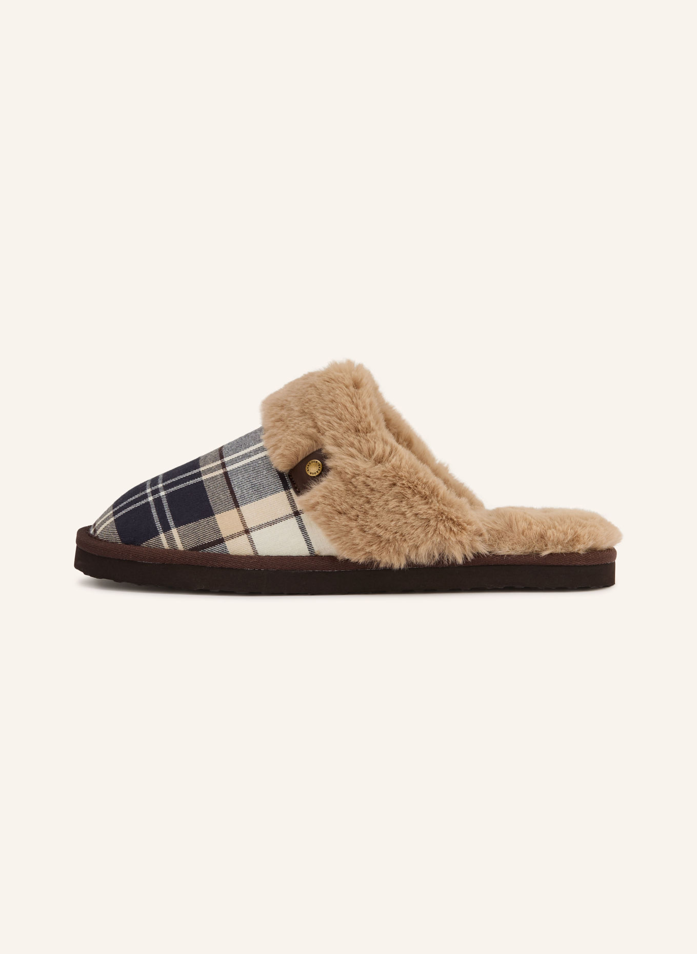 Barbour CLAUDIA slippers with faux fur: BROWN / BEIGE / BLUE