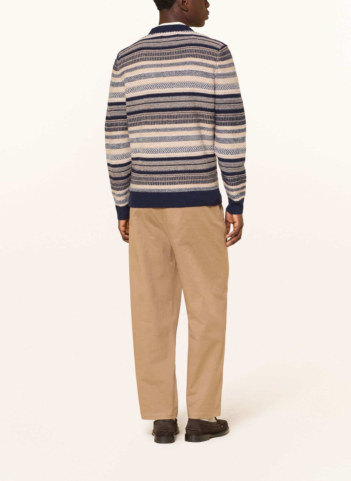 Barbour Pullover HIGHSTED: DUNKELBLAU / CAMEL / ECRU